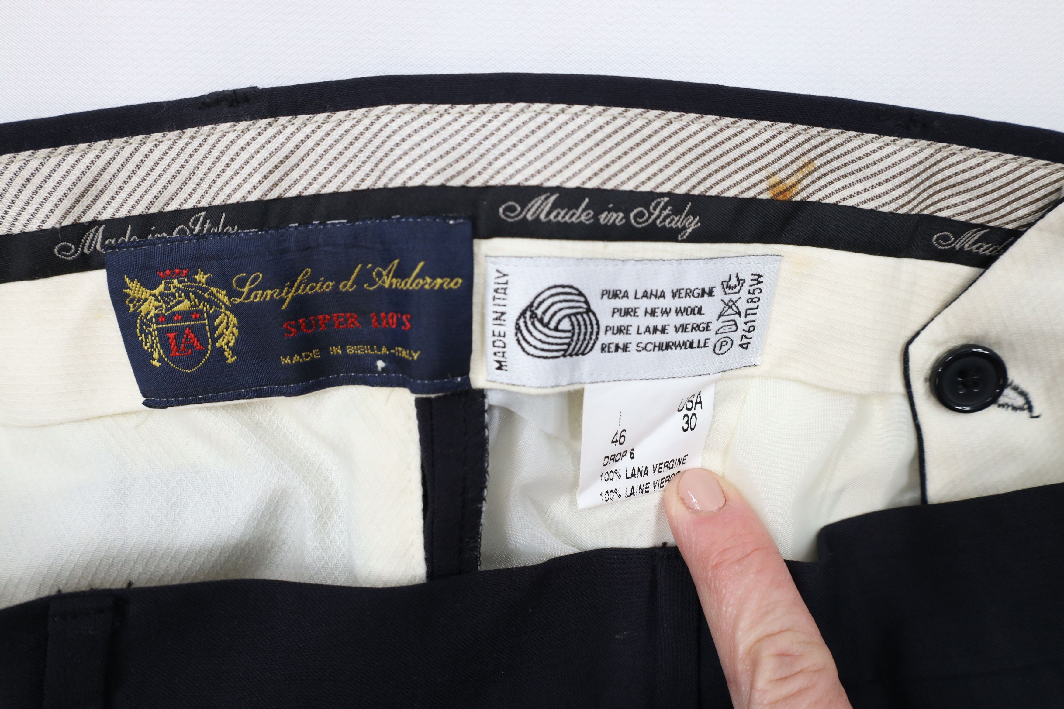 Vintage Vintage 90s Streetwear Wool Pleated Cuffed Chino Pants Blue Size US 30 / EU 46 - 9 Thumbnail