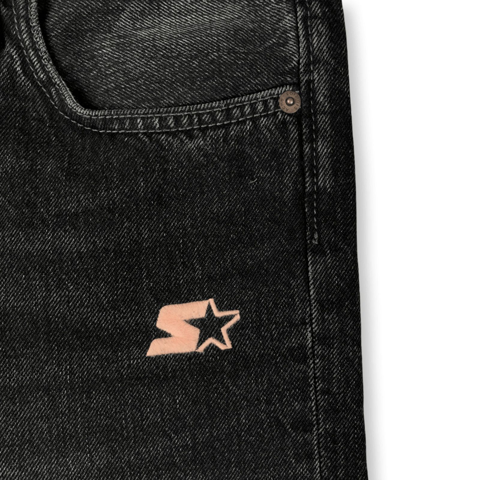 Acne Studios Acne Studios x Starter 1996 Logo Used Black Metal Jeans Size US 32 / EU 48 - 2 Thumbnail