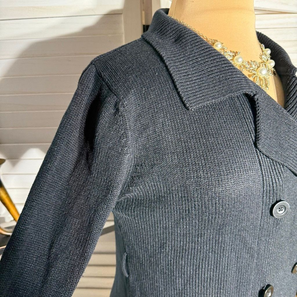EFFECTOR Vintage 90s Y2K cardigan buttoned down knit black sz XL Size XL / US 12-14 / IT 48-50 - 5 Thumbnail