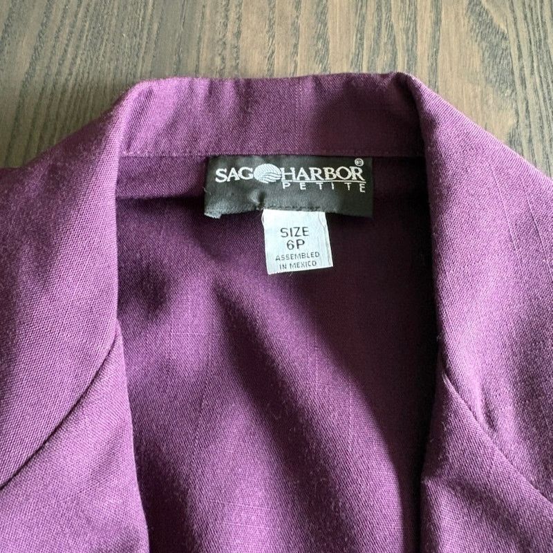 Other Sag Harber Women's Sz 6P Purple One Button Blazer NWT Size M / US 6-8 / IT 42-44 - 2 Thumbnail