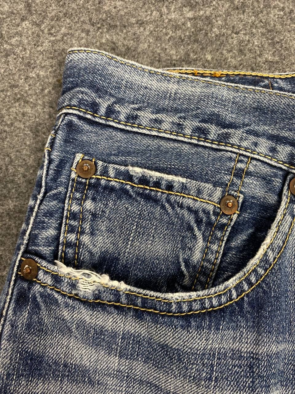 Levi's vintage levis 502 uneven faded denim nice design Size US 34 / EU 50 - 12 Thumbnail