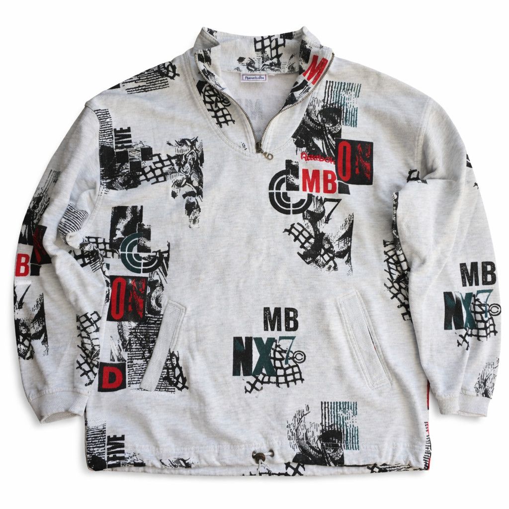 Reebok Vintage Reebok 90s All-Over Print Quarter Zip Size US XL / EU 56 / 4 - 1 Thumbnail