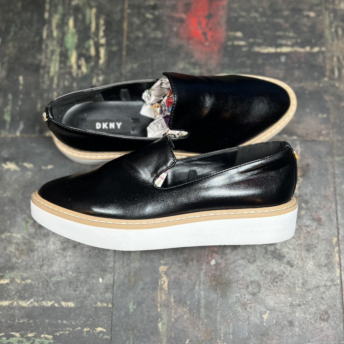 DKNY DKNY Black Leather Slip On Comfort Loafers Size 6 Size US 6 / IT 36 - 2 Thumbnail