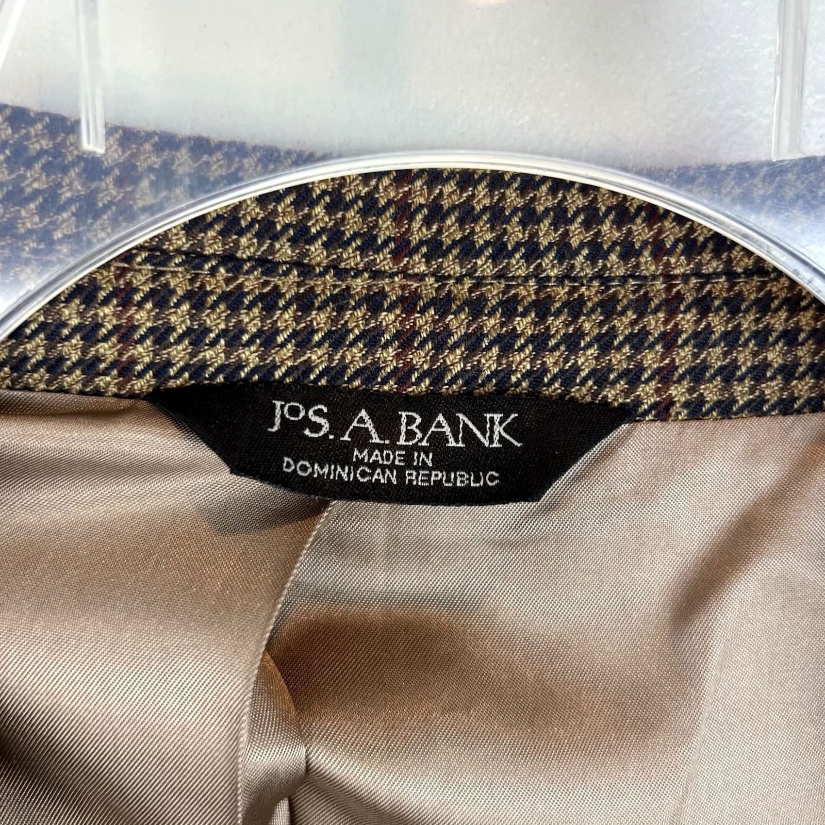 Jos. A. Bank Jos. A. Bank Sport Coat Mens 46R Wool Houndstooth Notch Two-Button Single-Breasted Blazer Size 46R - 3 Thumbnail