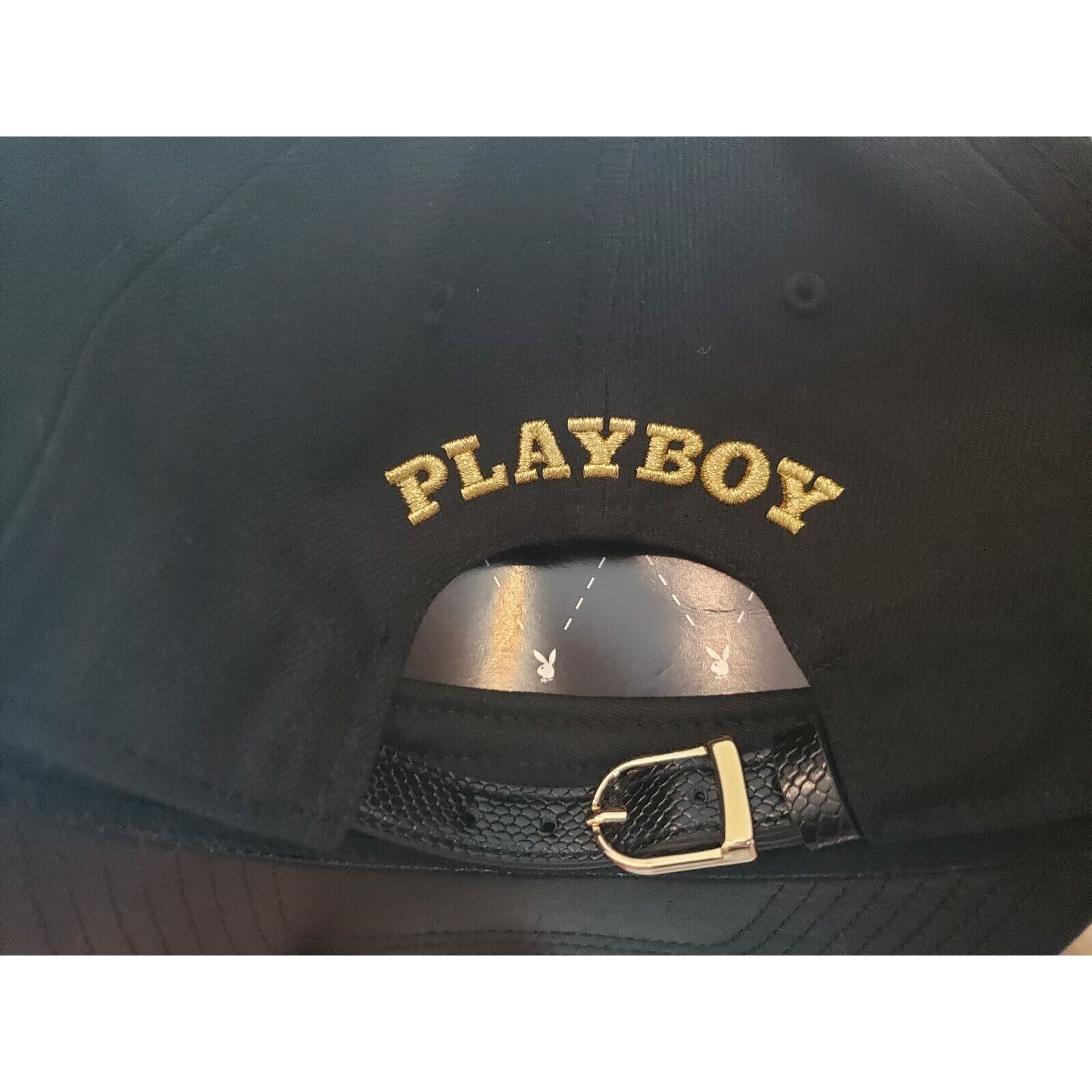 Lids Playboy Hat Premium Bunny Strapback Strap Black Gold Lids Size ONE SIZE - 4 Thumbnail
