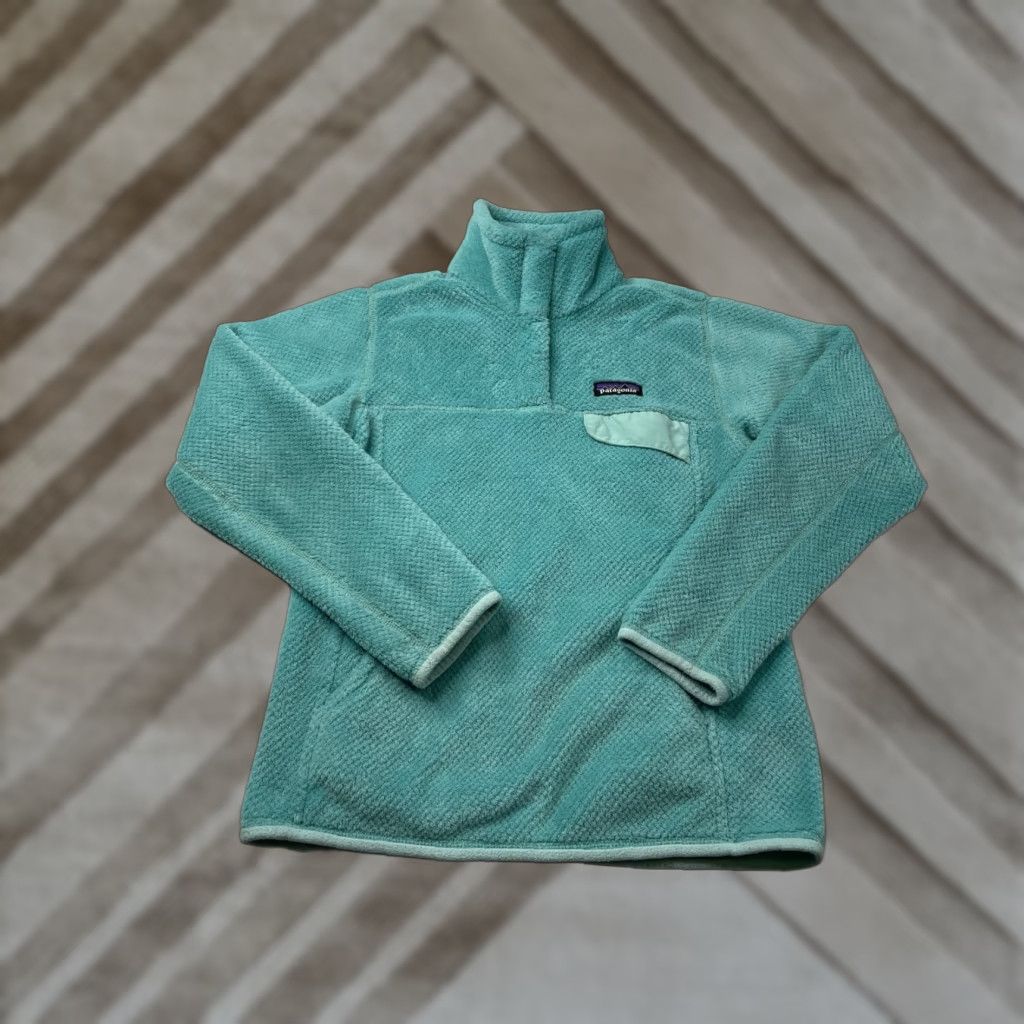 Patagonia Patagonia Sweater Womens Small Re-Tool Snap-T Pullover Fleece Aqua Teal Plus Pockets Size S / US 4 / IT 40 - 1 Thumbnail