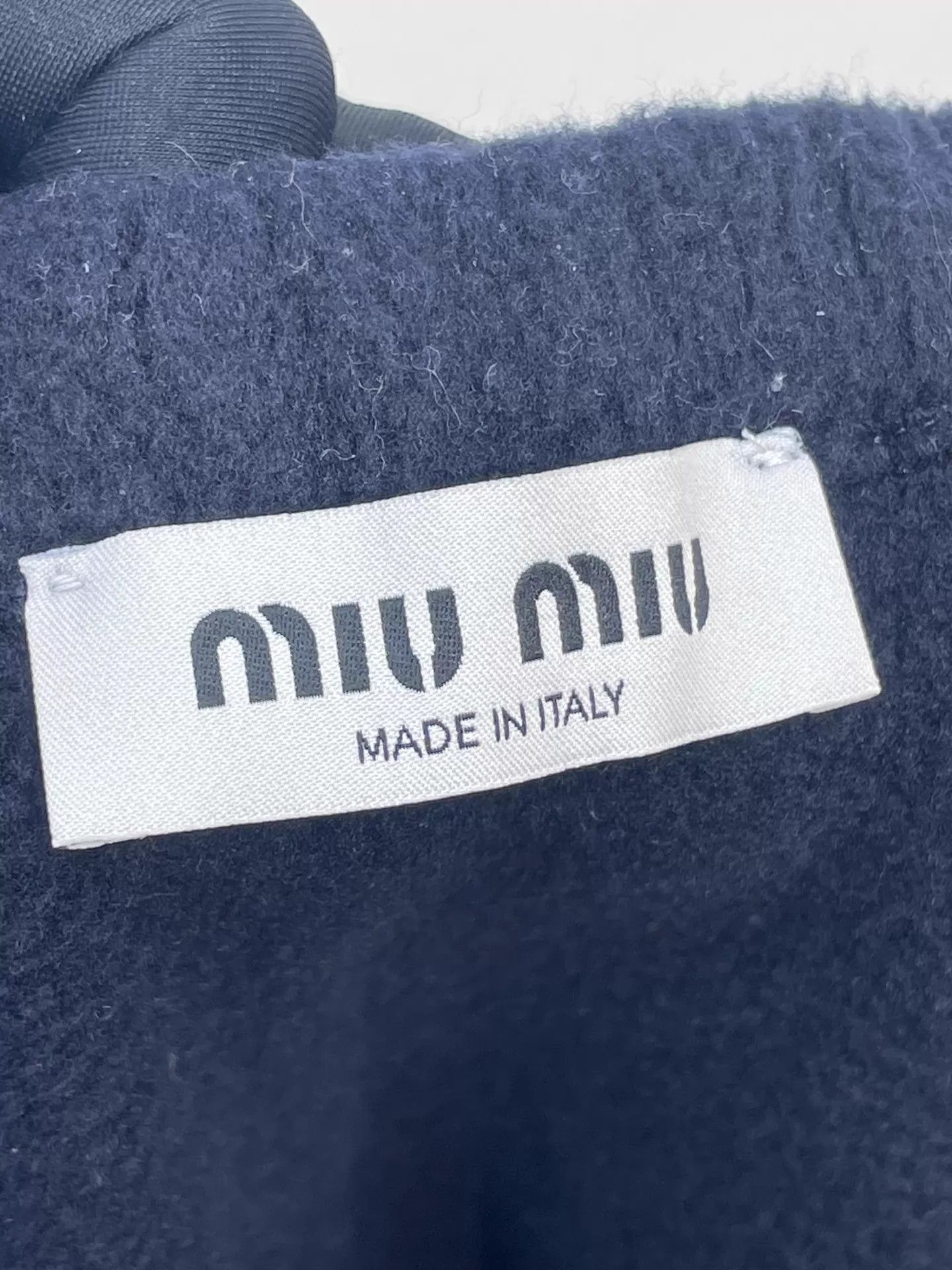 Miu Miu MIU MIU Navy Blue Fleece Drawstring Waist Skirt 97 New Size 25" / US 0 / IT 36 - 6 Thumbnail