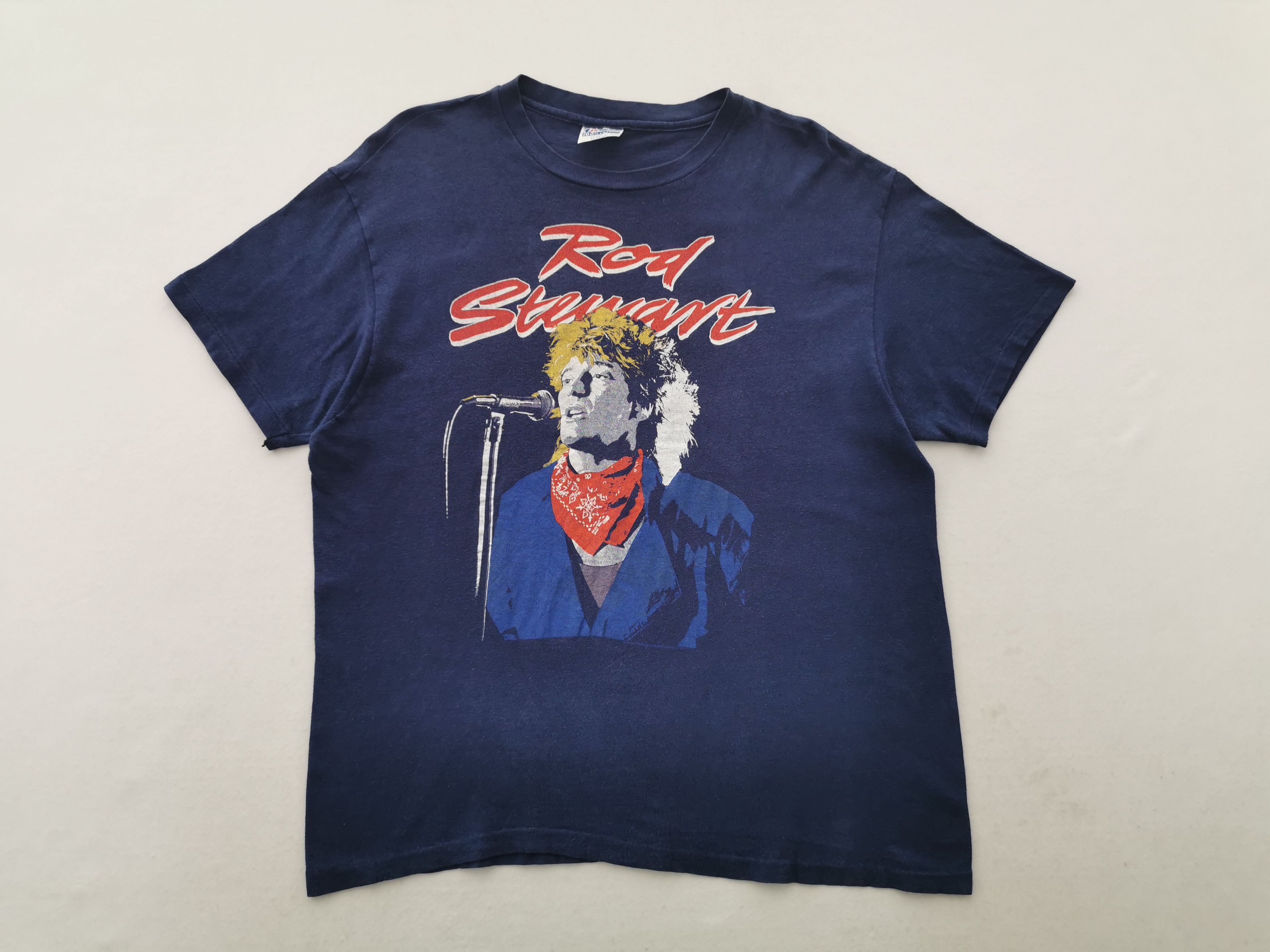 Hanes × Vintage Vintage 80's Rod Stewart Tour '84 Tee T Shirt Made In USA Size US M / EU 48-50 / 2 - 3 Thumbnail