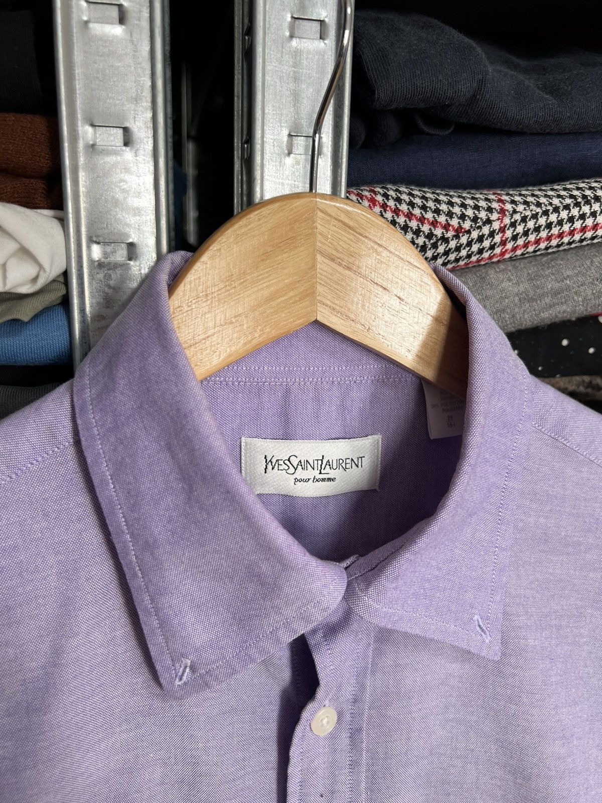 Yves Saint Laurent Vtg Yves Saint Laurent Short Sleeve Shirt Button YSL Size 39 Size US M / EU 48-50 / 2 - 3 Thumbnail