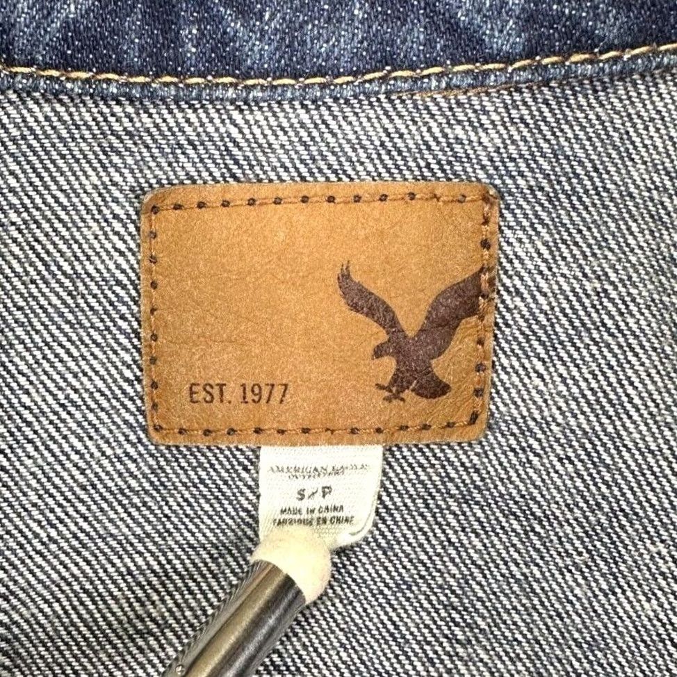 American Eagle Outfitters American Eagle Jacket Womens Petite Small Blue Denim Jean Coat Cotton Outdoor Size 28" / US 6 / IT 42 - 4 Thumbnail