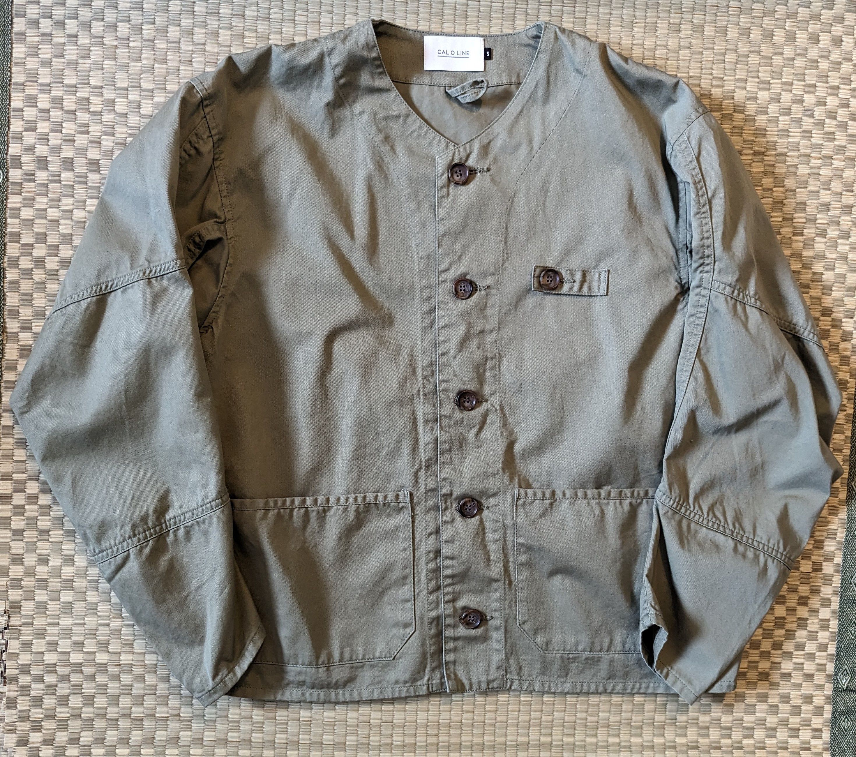 image of Cal O Line By Toshiharu Kaneko Utility Jacket Made In Japan in Olive, Men's (Size Small)