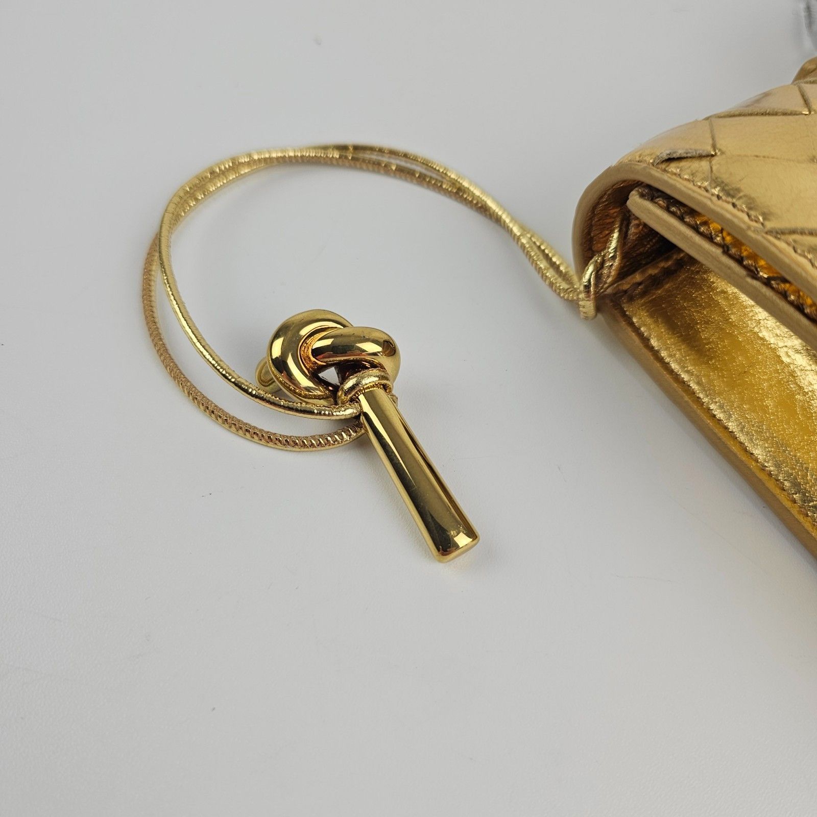 Bottega Veneta BOTTEGA VENETA Andiamo $3700 Gold Leather Top Handle Clutch Size ONE SIZE - 6 Thumbnail