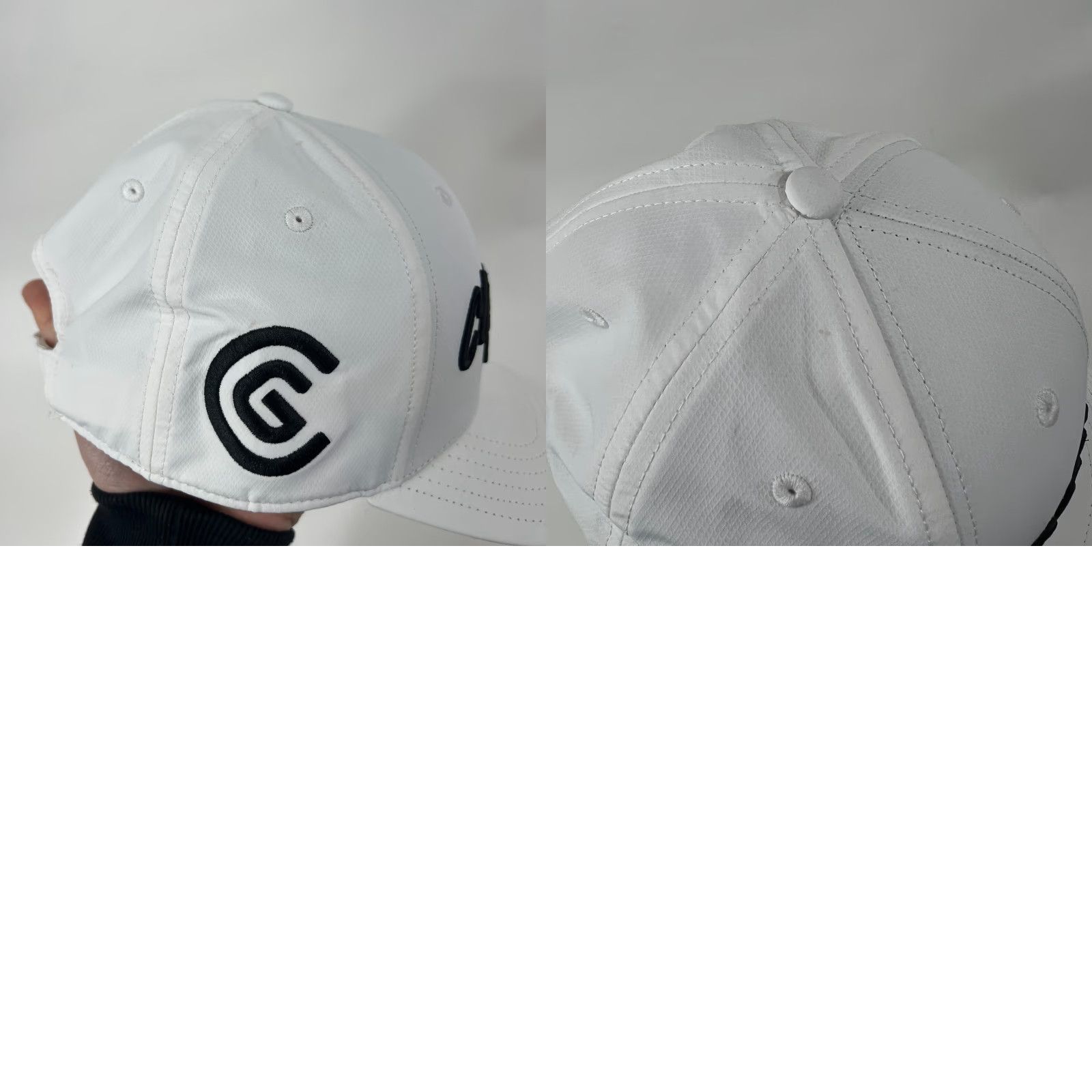 Logo 7 Cleveland Golf Hat Cap Strap Back Mens White Embroidered Logo Golf Performance Size ONE SIZE - 8 Thumbnail
