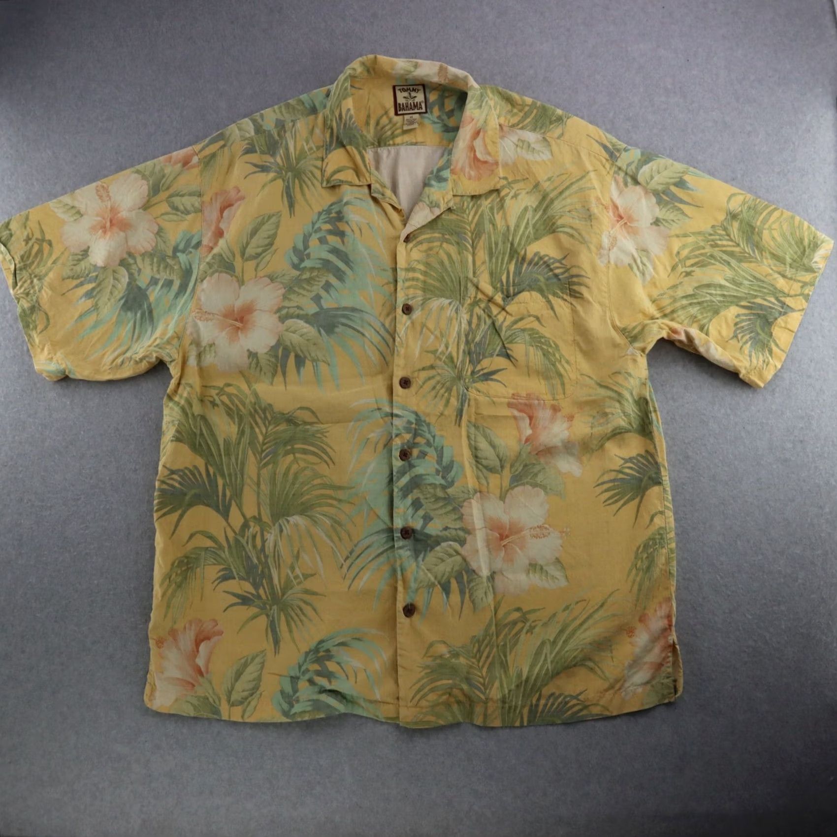 Tommy Bahama Tommy Bahama Shirt Adult XL 100% Silk Floral Print Hawaiian Yellow Hawaiian 100% Silk Floral Print Shirt Mens XL Size US XL / EU 56 / 4 - 2 Thumbnail