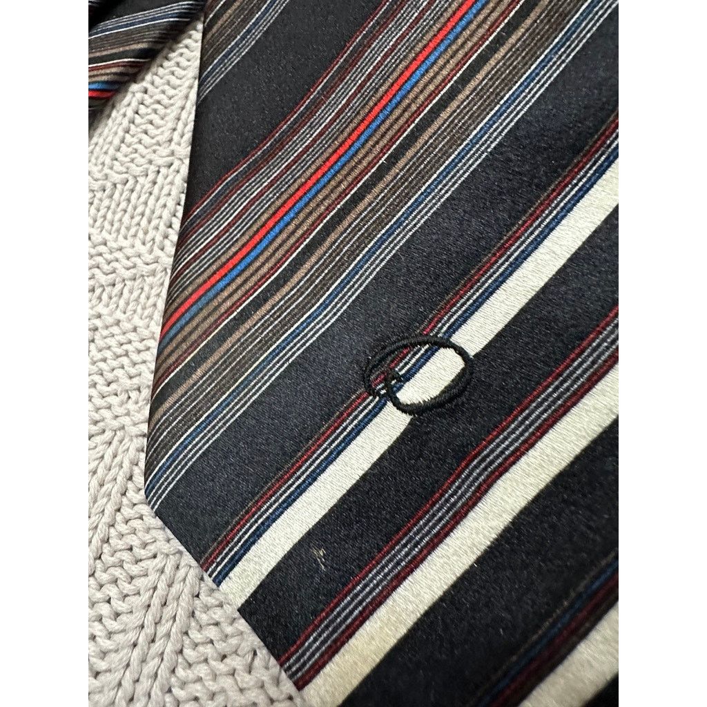 Oscar De La Renta Oscar de la Renta brown striped silk tie Size ONE SIZE - 2 Thumbnail
