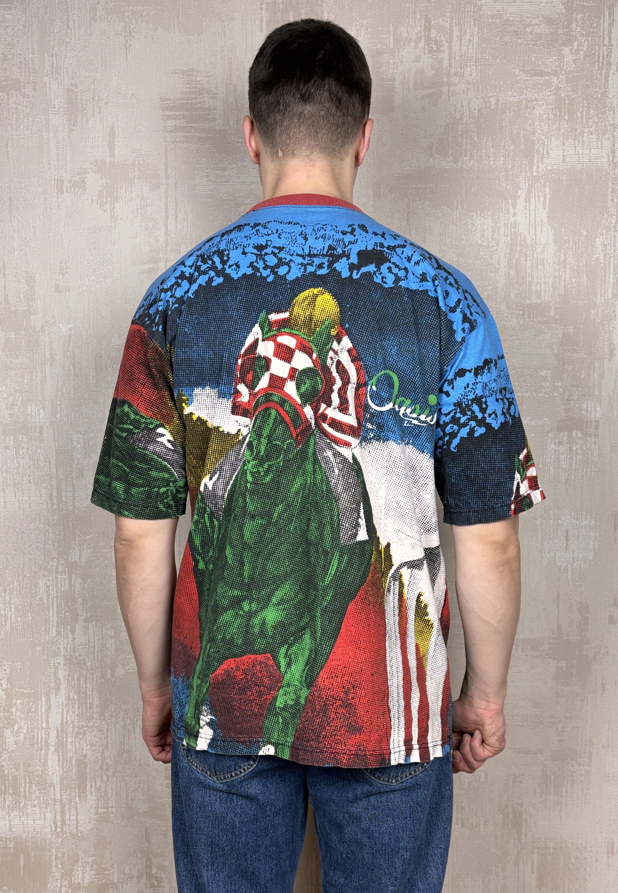 Vintage 90's Horse Riders Racing Oasis Vintage T-shirt Size US XL / EU 56 / 4 - 10 Thumbnail