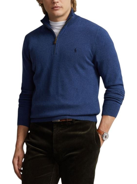 Ralph Lauren NAVY S Wool Tight Knit Half Zip Pullover 86948 Size US S / EU 44-46 / 1 - 1 Thumbnail
