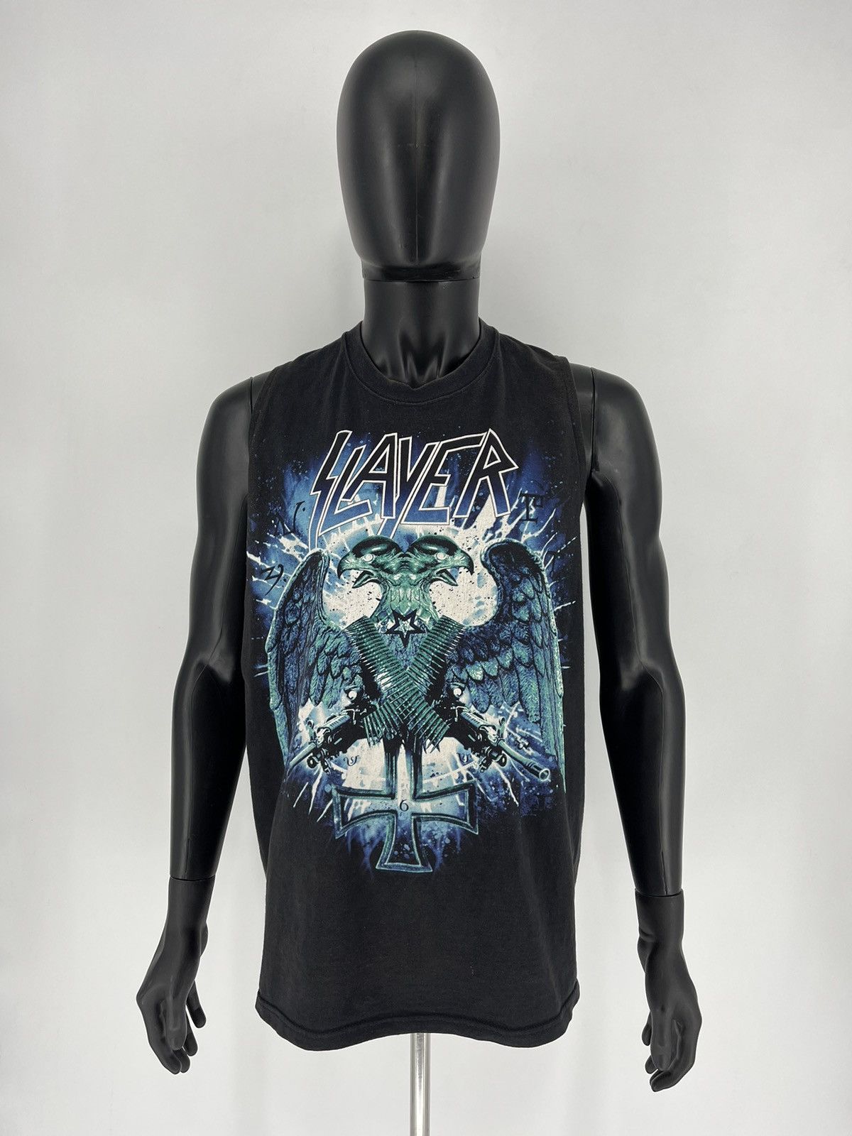 Band Tees × Slayer × Vintage !! VERY RARE !! Vintage Faded 90s Slayer Band Size US XL / EU 56 / 4 - 3 Thumbnail