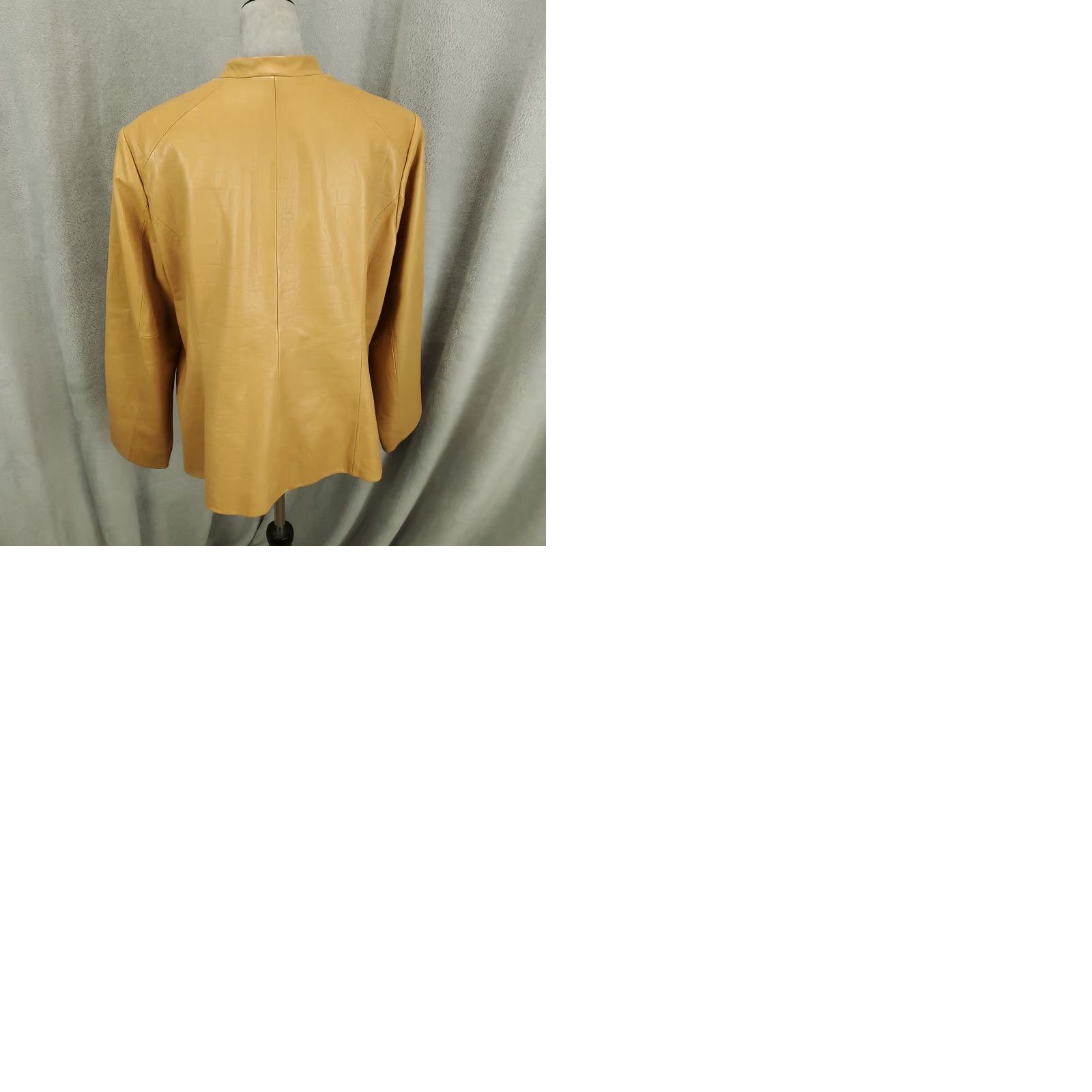 Skin VINTAGE Katherine Kelly Leather Jacket Womens XL Tan Beige Full Zip Lined Jacket Size XL / US 12-14 / IT 48-50 - 9 Thumbnail