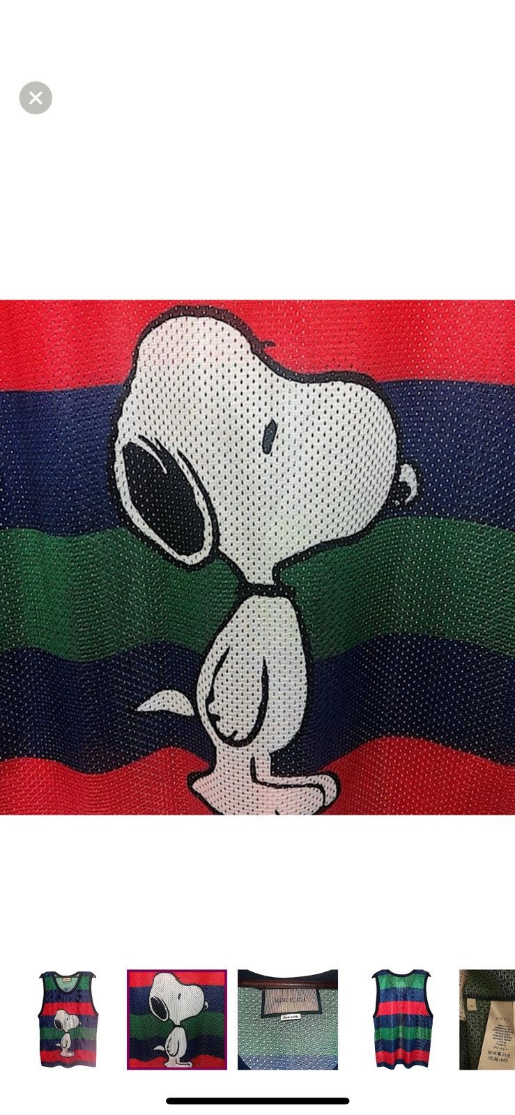 Gucci Authentic Gucci x Peanuts 16 AW Snoopy Mesh Tank Top Size US S / EU 44-46 / 1 - 2 Thumbnail