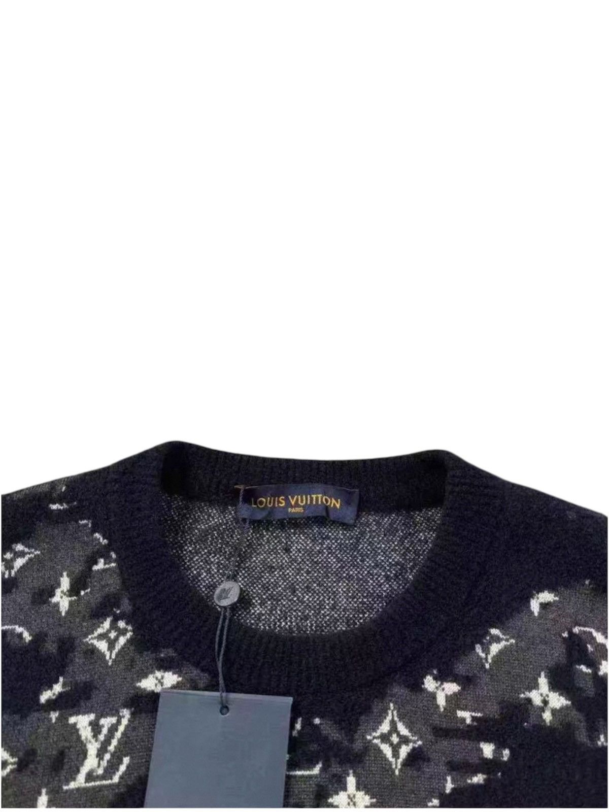 Louis Vuitton Louis Vuitton Distressed XL Crewneck Monogram knit Sweater Size US XL / EU 56 / 4 - 5 Thumbnail