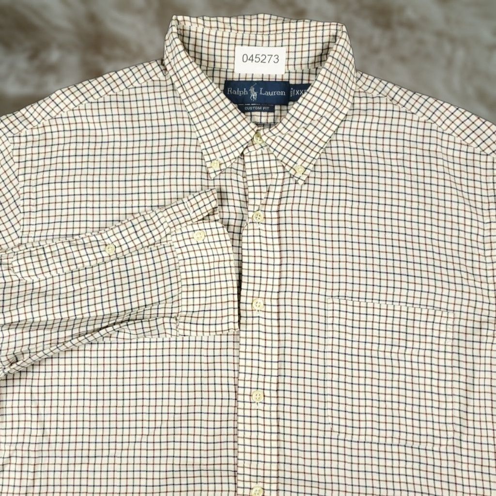 Ralph Lauren Ralph Lauren Shirt Mens 2XL Beige Blue Check Casual Button-Up Long Sleeve Size US XXL / EU 58 / 5 - 1 Thumbnail