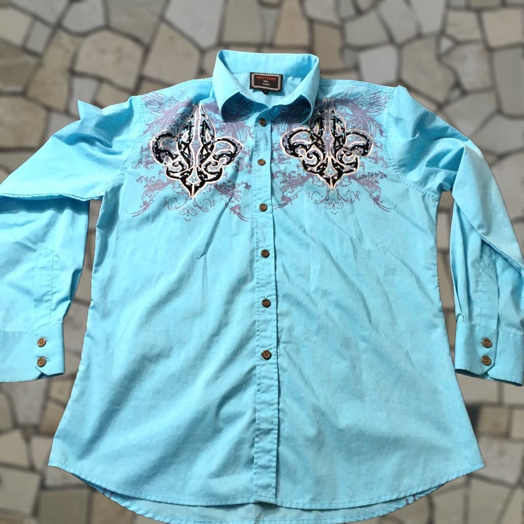 Doublet Mestizos Western Rodeo Shirt Long Sleeve medium double sided stones Mens Size US M / EU 48-50 / 2 - 1 Thumbnail