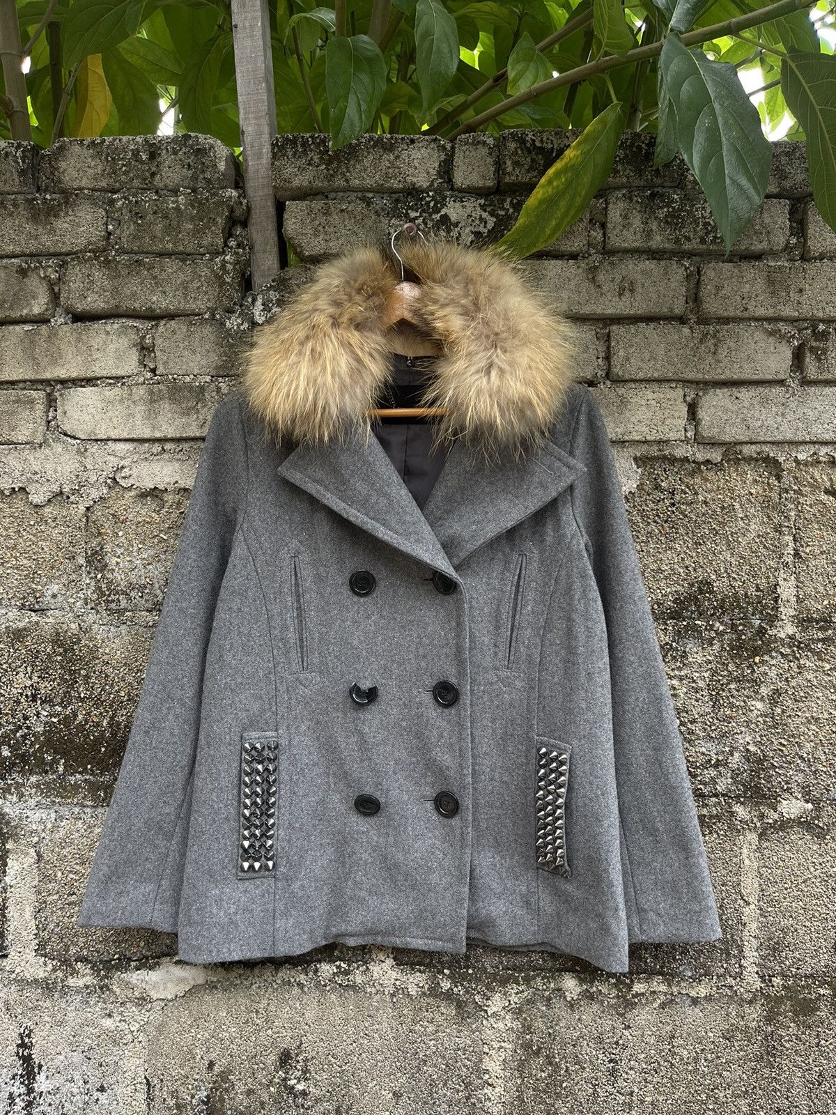 image of Archival Clothing x If Six Was Nine Japanese Glad News Double Breasted Punk Style in Grey (Size Med