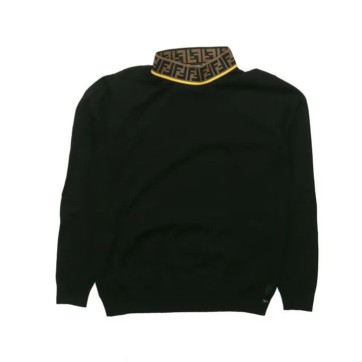 Fendi FENDI Black High Neck Wool Sweater 0079 Size US M / EU 48-50 / 2 - 1 Thumbnail