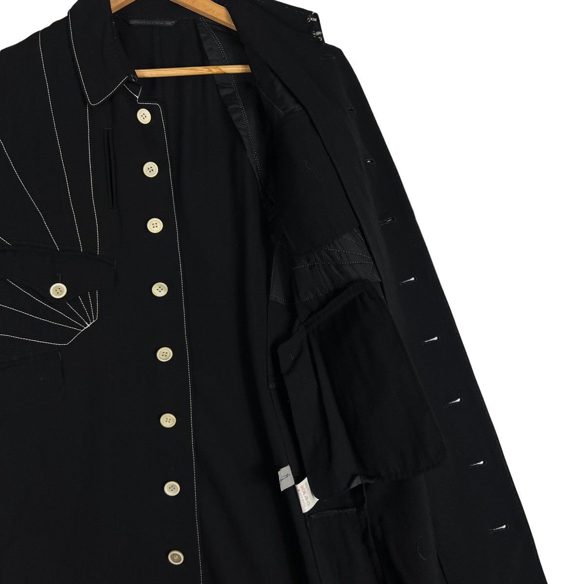 Yohji Yamamoto 🔥SPRING WINTER LONG JACKET WITH SUNRAYS OF JAPAN DESIGN Size S / US 4 / IT 40 - 18 Thumbnail