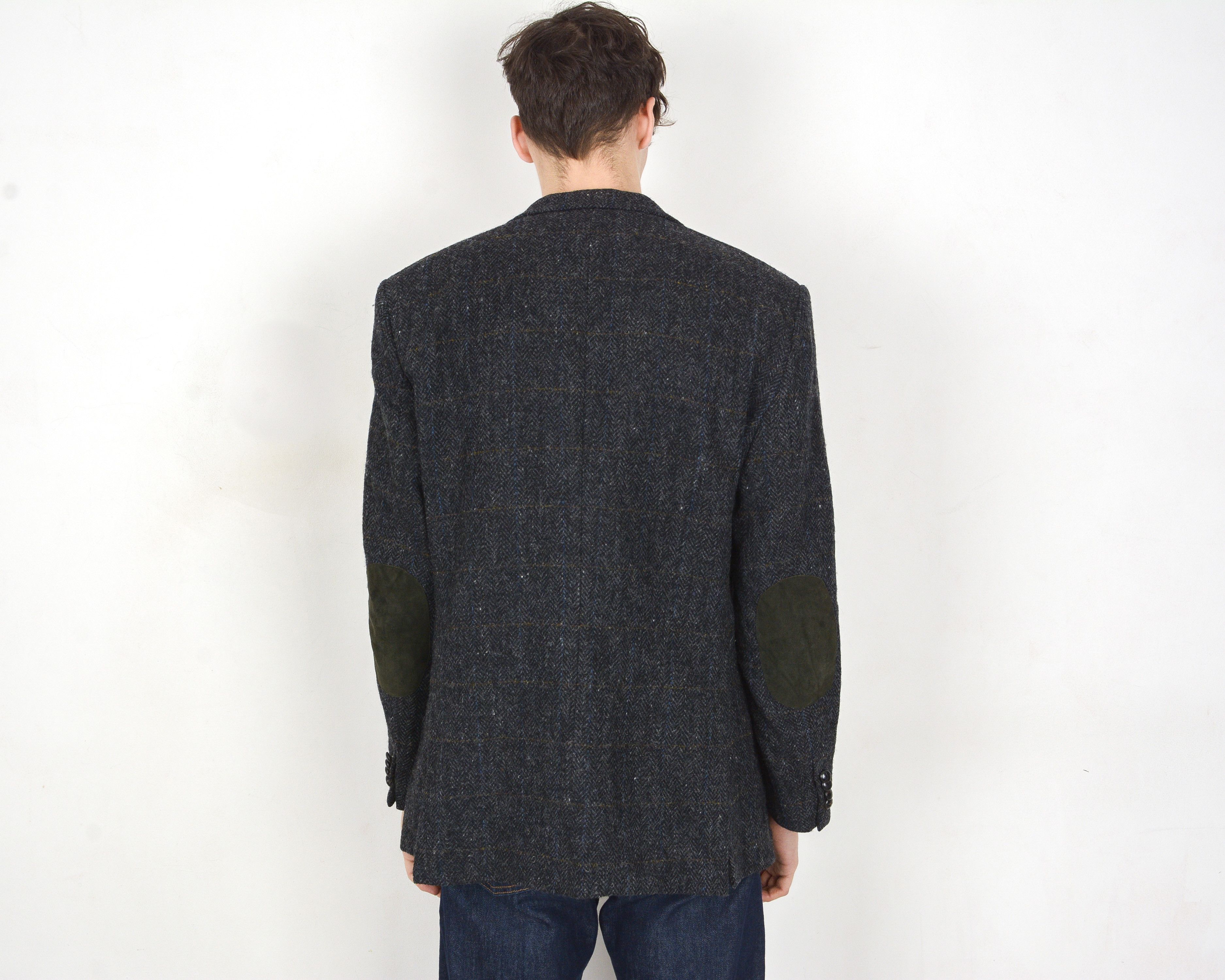 Harris Tweed Vintage Uk 42 Us Men's Wool Herringbone Blazer Coat Jacket L Size 42R - 3 Thumbnail