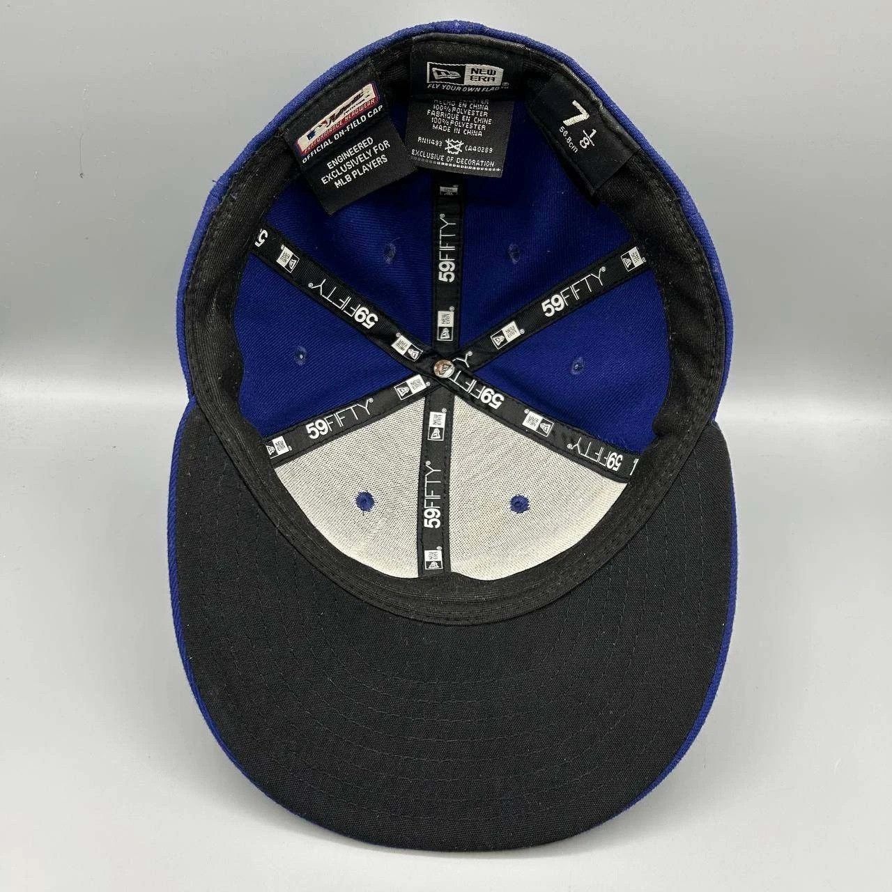 New Era Los Angeles LA Dodgers Hat Men 7 1/8 Blue MLB Fitted Cap Size ONE SIZE - 2 Thumbnail