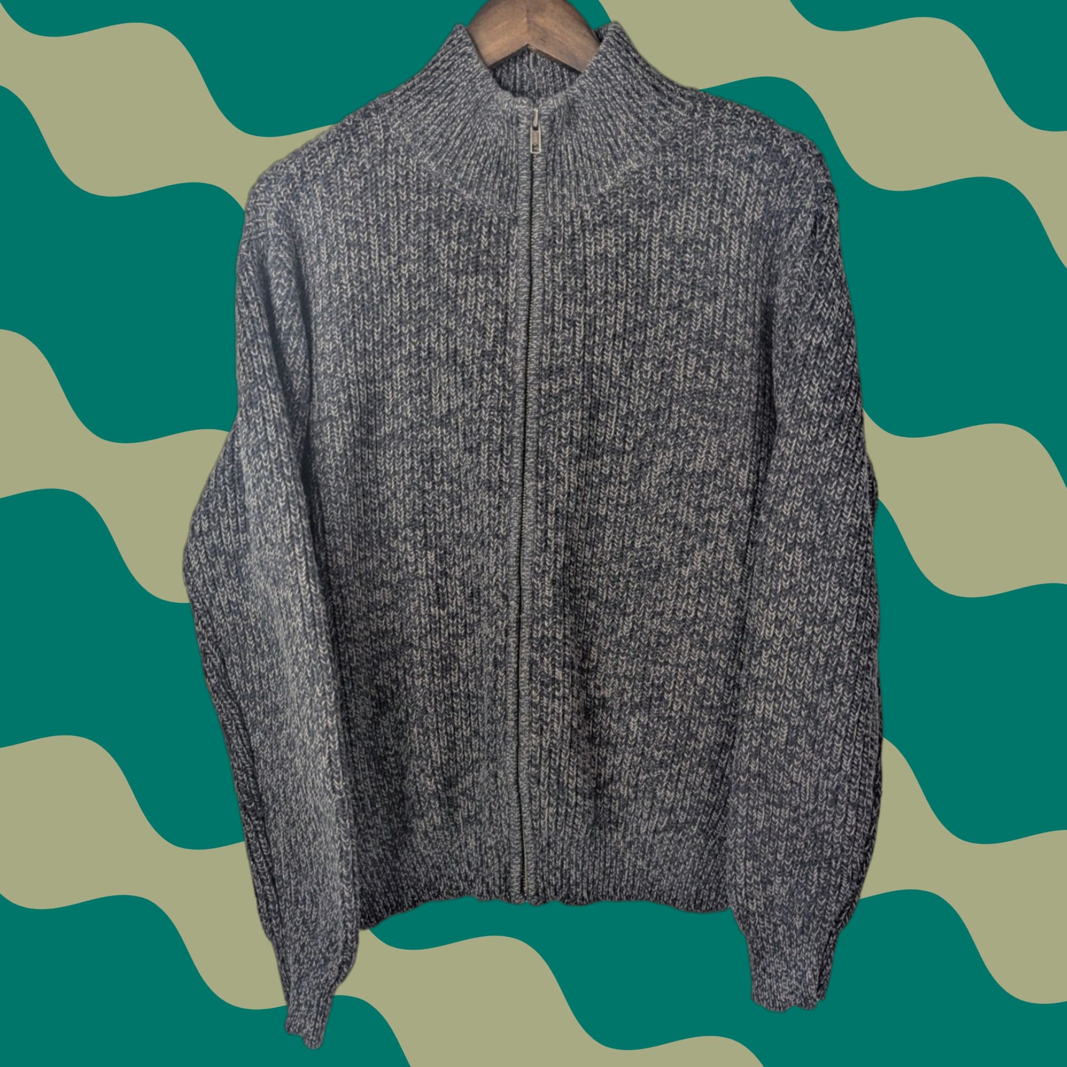 Vintage VINTAGE LL Bean Full Zip Sweater Mens Large Cotton Knit Ribbed Grey Cardigan 0 YR26 Size US L / EU 52-54 / 3 - 1 Thumbnail
