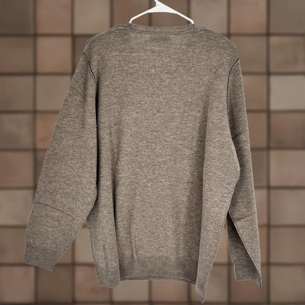 NAADAM Nadaam Wool & Cashmere Blend Crewneck Sweater Mens 2XL Beige Navy Piping Outline Crew Neck Solid Knit Pullover Short Description: Not included Size US XXL / EU 58 / 5 - 1 Thumbnail