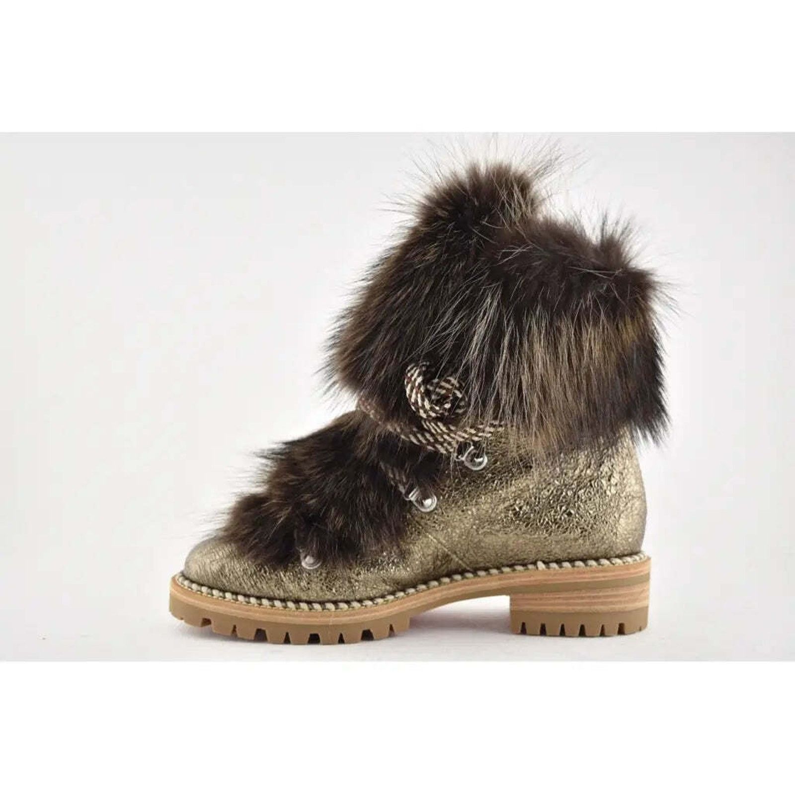 Christian Louboutin Christian Louboutin Fanny Flat Roche Fur Leather Lace Up Tie Size US 7.5 / IT 37.5 - 8 Thumbnail