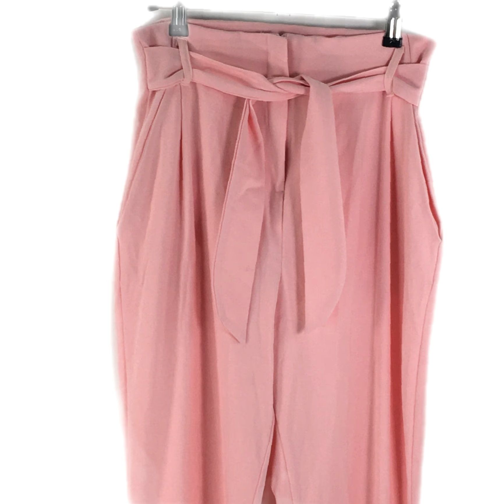 Boohoo VINTAGE Boohoo WOMENS Belted Tie Waist Pink Dress Pants Size 6 Tall Size 30" / US 8 / IT 44 - 3 Thumbnail