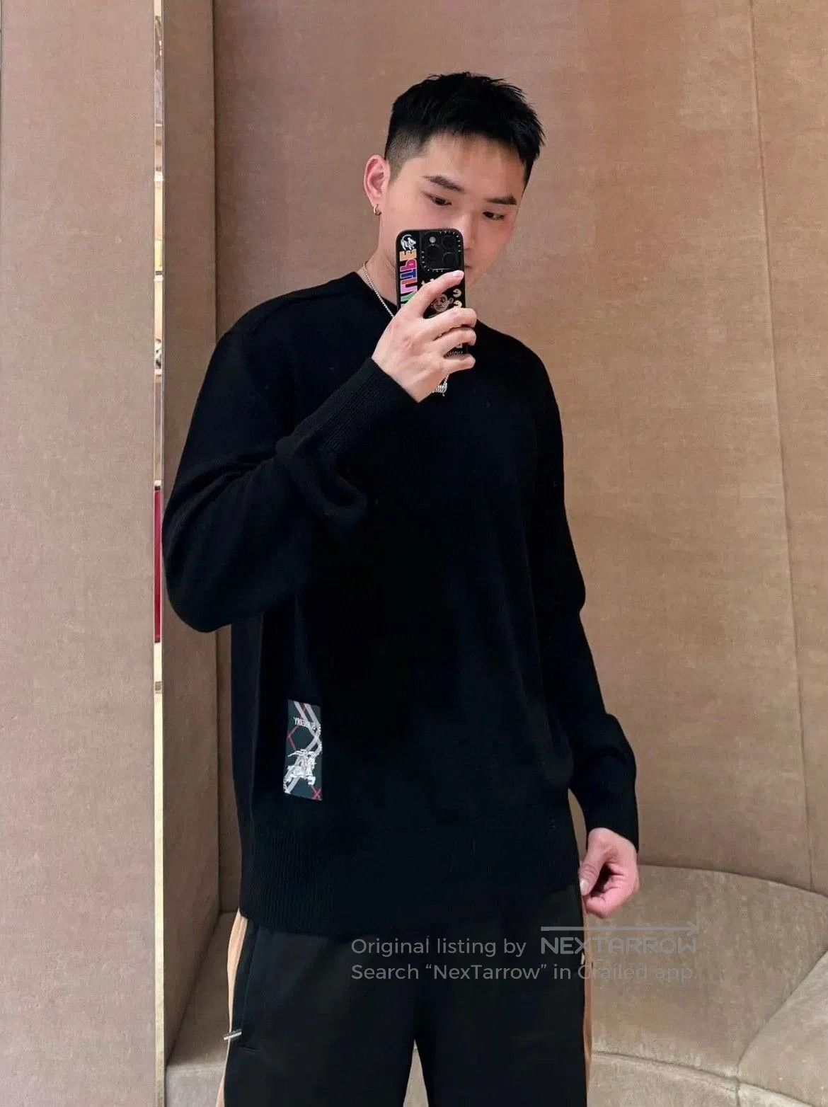 Burberry Burberry Logo Patch Black Sweater. Size US M / EU 48-50 / 2 - 7 Thumbnail