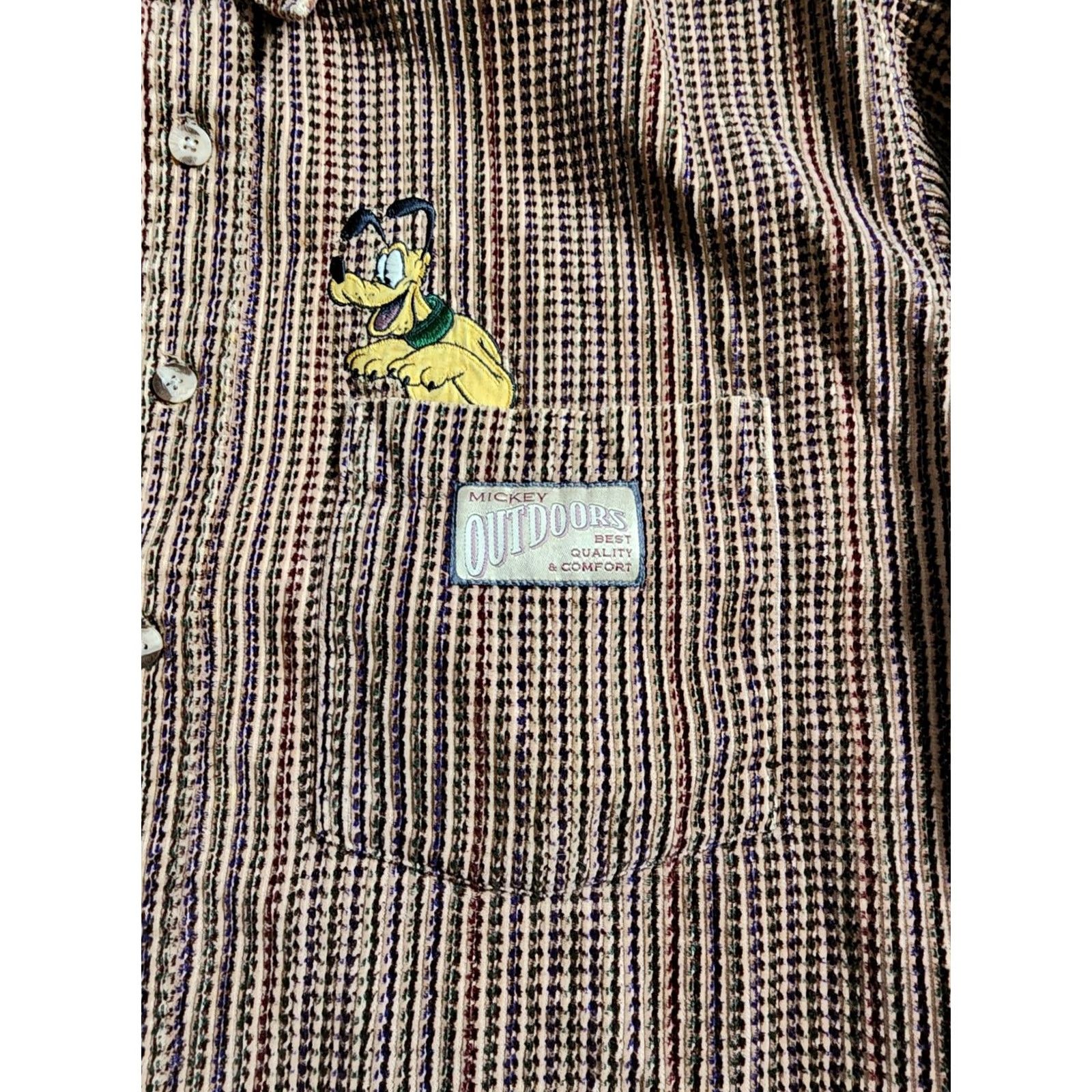 Disney VINTAGE Disney Goofy Mickey Mouse Outdoors Corduroy Shirt Mens M Brown 90s Cartoon Button-Up Size US M / EU 48-50 / 2 - 6 Thumbnail
