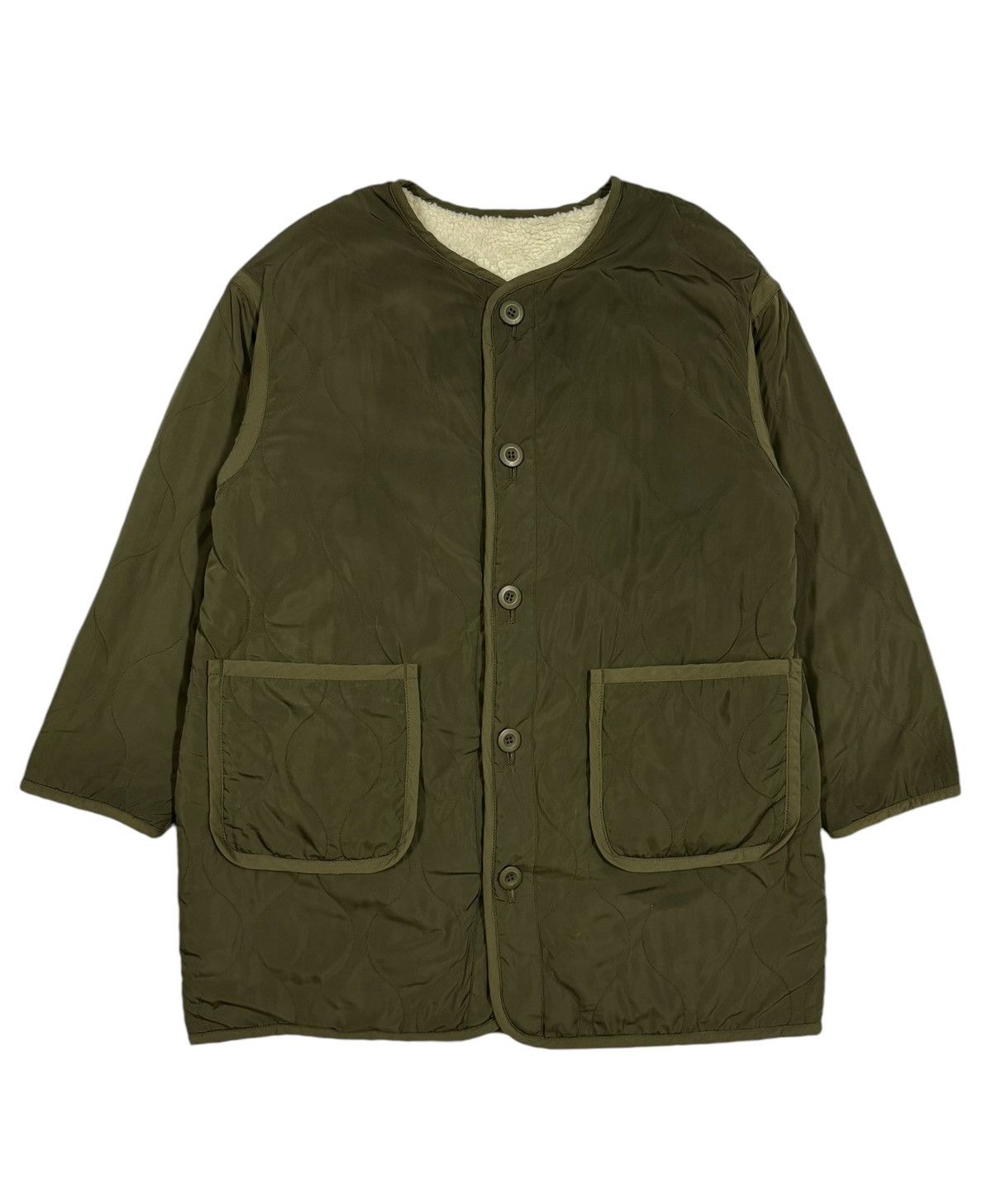 Beams Plus × Japanese Brand Vtg🔥Ray Beams Military Quilted Cardigan Reversible Sherpa Size US M / EU 48-50 / 2 - 1 Thumbnail