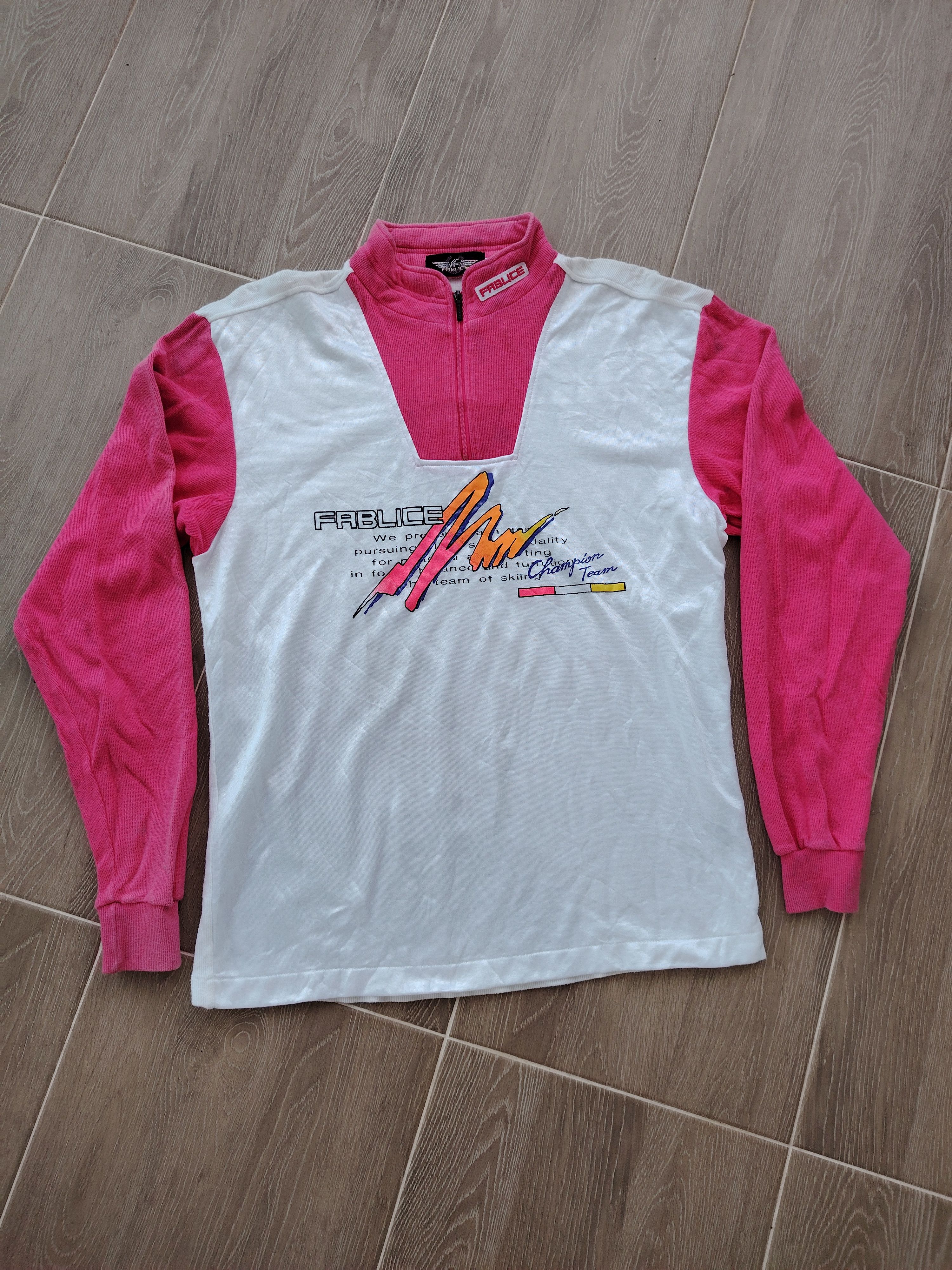 Japanese Brand × Vintage Vintage Rare FABLICE Japan Quarter Zipper Sweatshirt Size US L / EU 52-54 / 3 - 5 Thumbnail