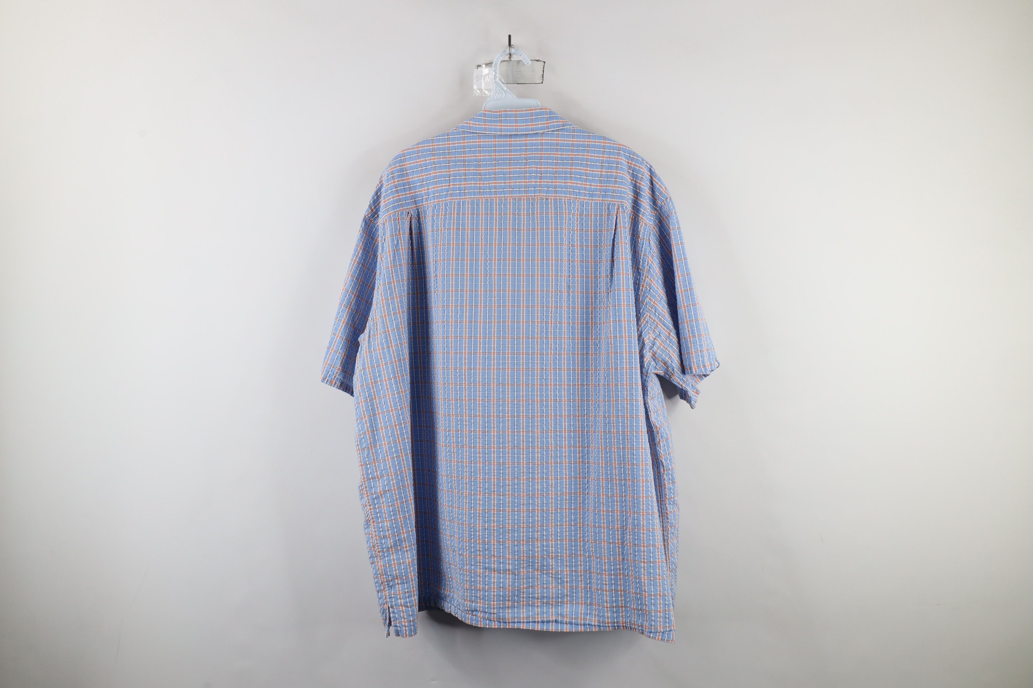 L.L. Bean × Vintage Vintage LL Bean Seer Sucker Short Sleeve Button Shirt Blue Size US XL / EU 56 / 4 - 9 Thumbnail