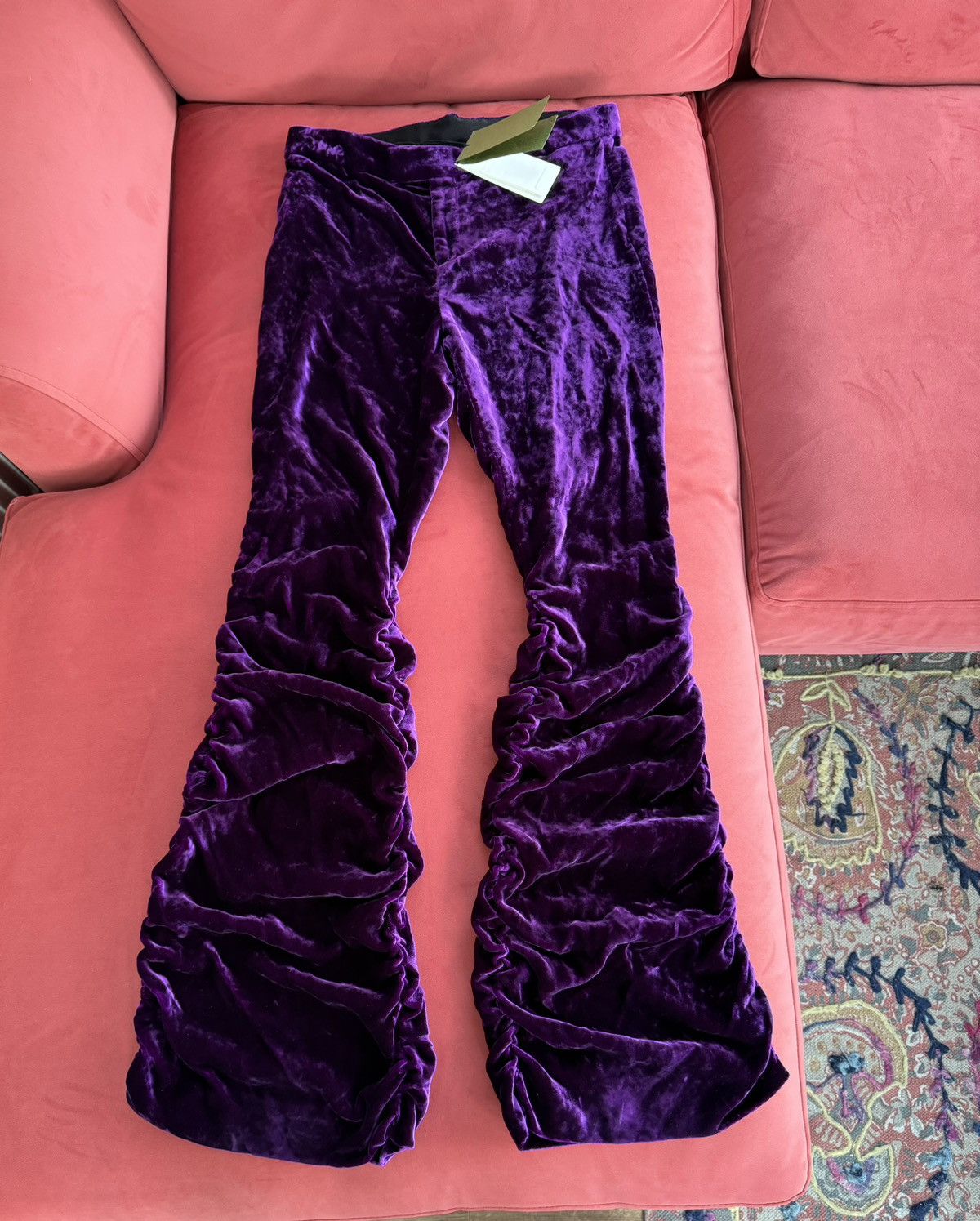 Gucci New Gucci violet velvet flared pants, size L Size 30" / US 8 / IT 44 - 3 Thumbnail