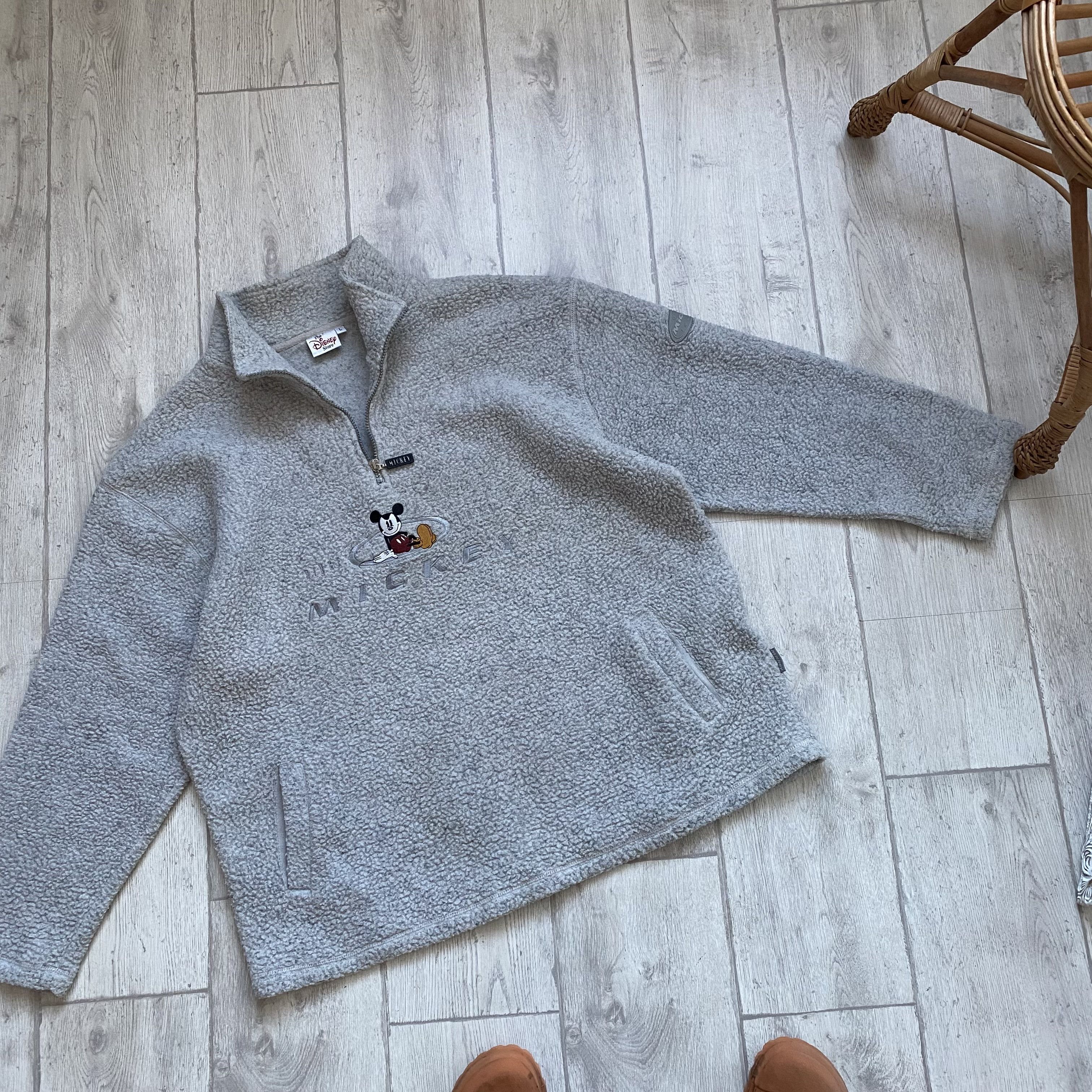 Disney Vintage 90s Mickey Mouse fleece Boxy sweatshirt Zip Teddy Size US L / EU 52-54 / 3 - 10 Thumbnail