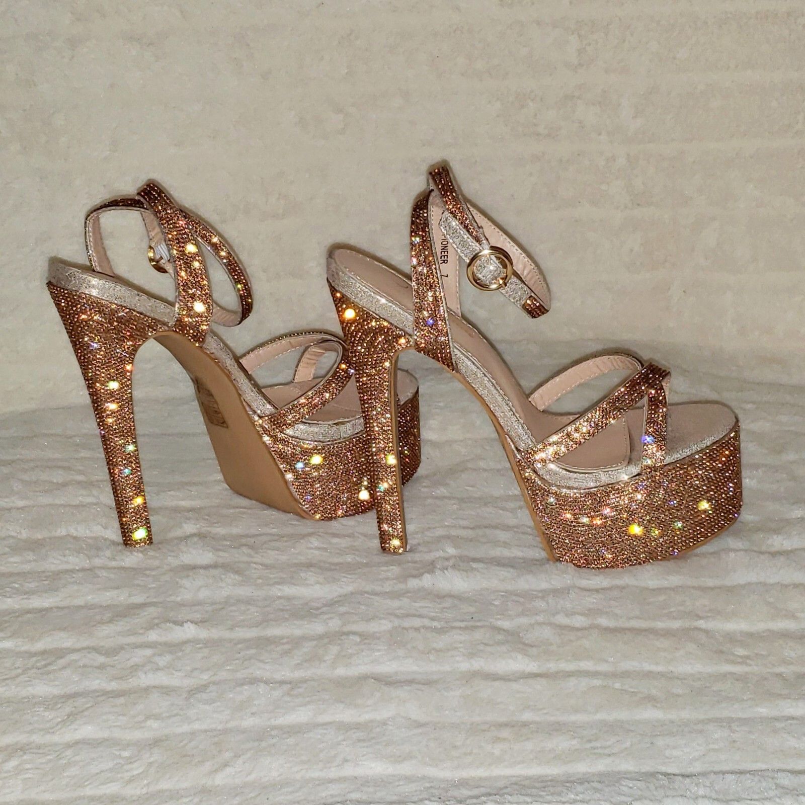 Other Bejeweled Pandora Rose Gold Sparkling Rhinestone Platform 6. Size US 9 / IT 39 - 1 Thumbnail