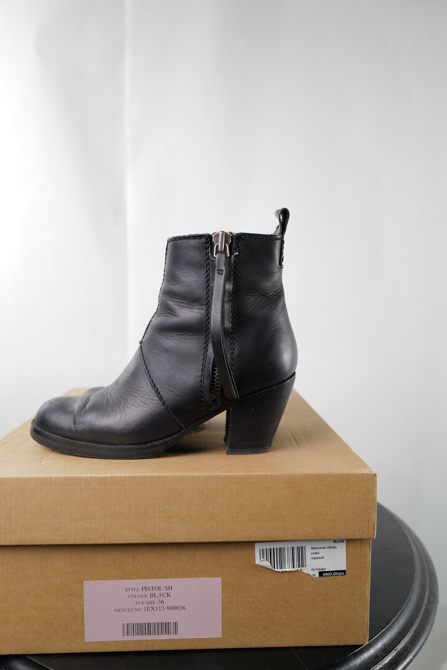 Acne Studios Acne Studios Black Leather Boots Size US 6 / IT 36 - 10 Thumbnail