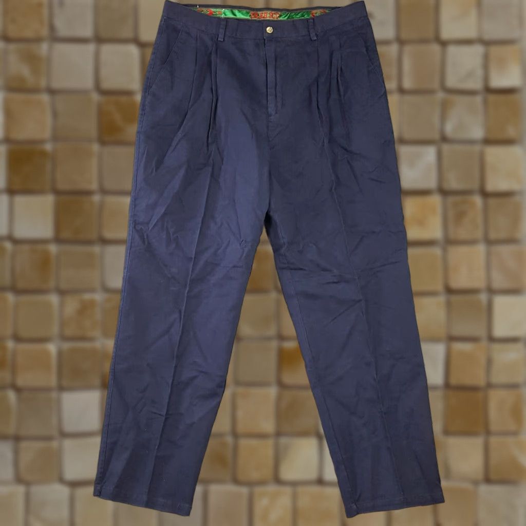 Vintage VINTAGE Tabasco Men's Dress Pants Navy Blue 40x32 Tapered Leg Golf Y2K Retro Casual Size US 40 / EU 56 - 1 Thumbnail