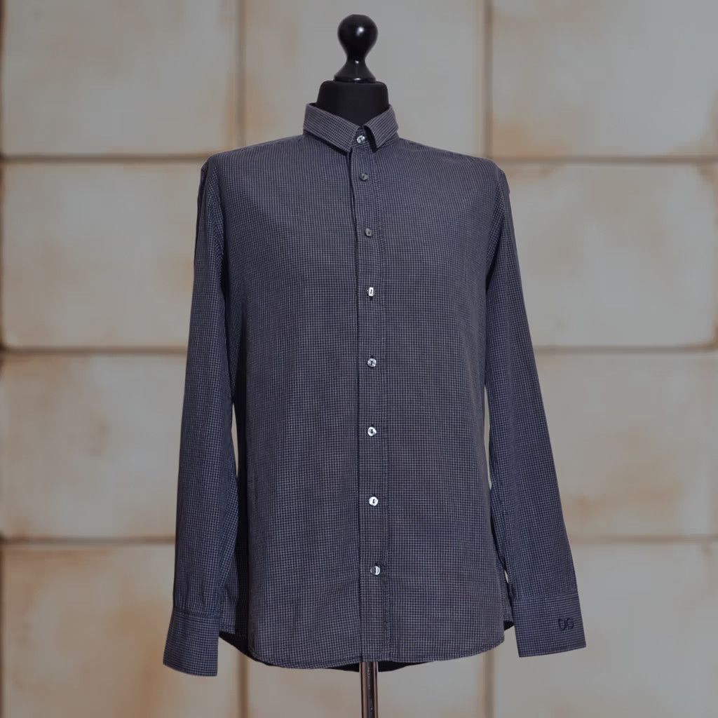 Dolce & Gabbana Dolce&Gabbana Shirt Black Gold Checked Long Sleeve Button-Up 42 Mens Slim Cotton Button-Down Collar Vintage? No Size US XL / EU 56 / 4 - 1 Thumbnail