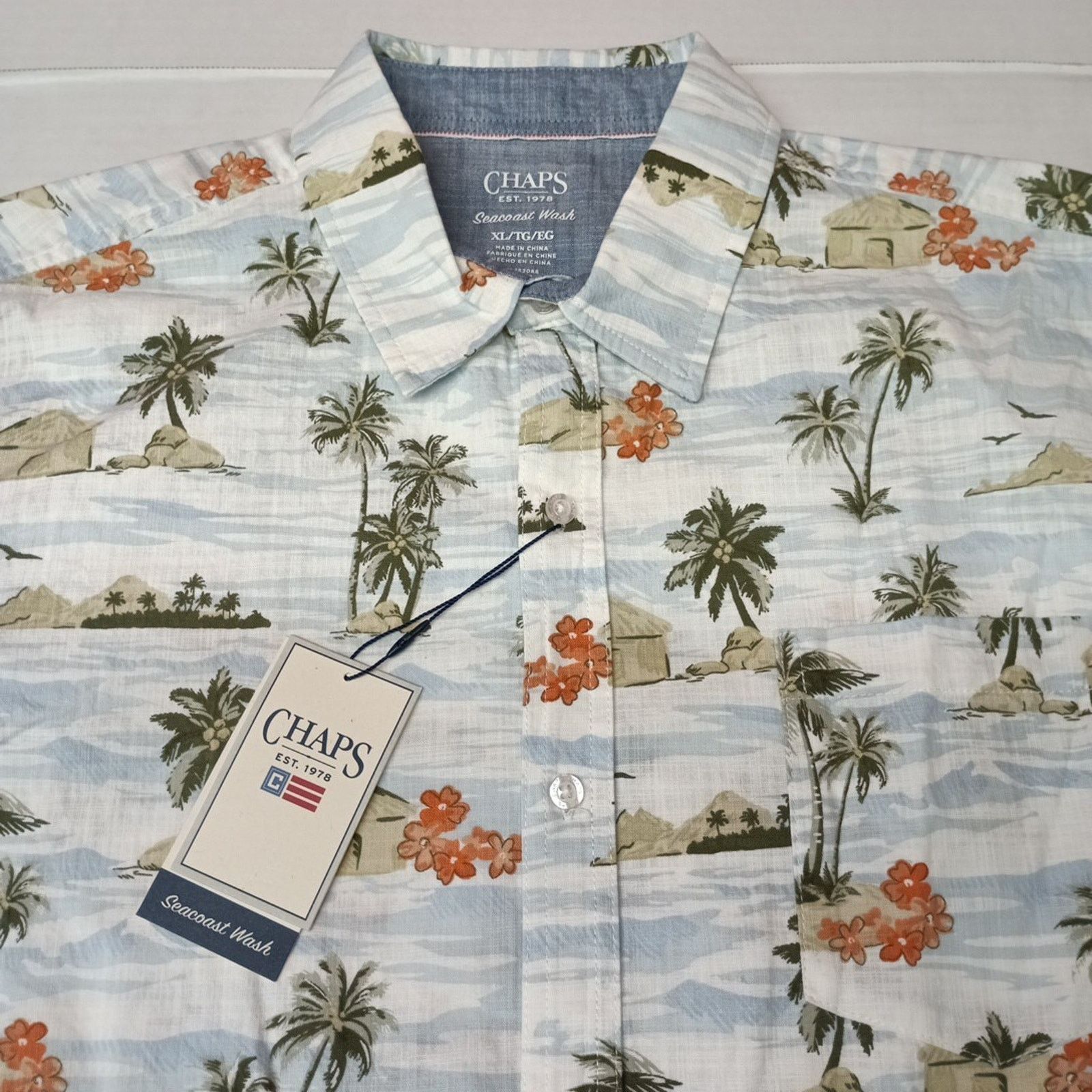Chaps Chaps Seacoast Wash Chambray Woven Shirt Men's XL White Sand Size US XL / EU 56 / 4 - 2 Thumbnail