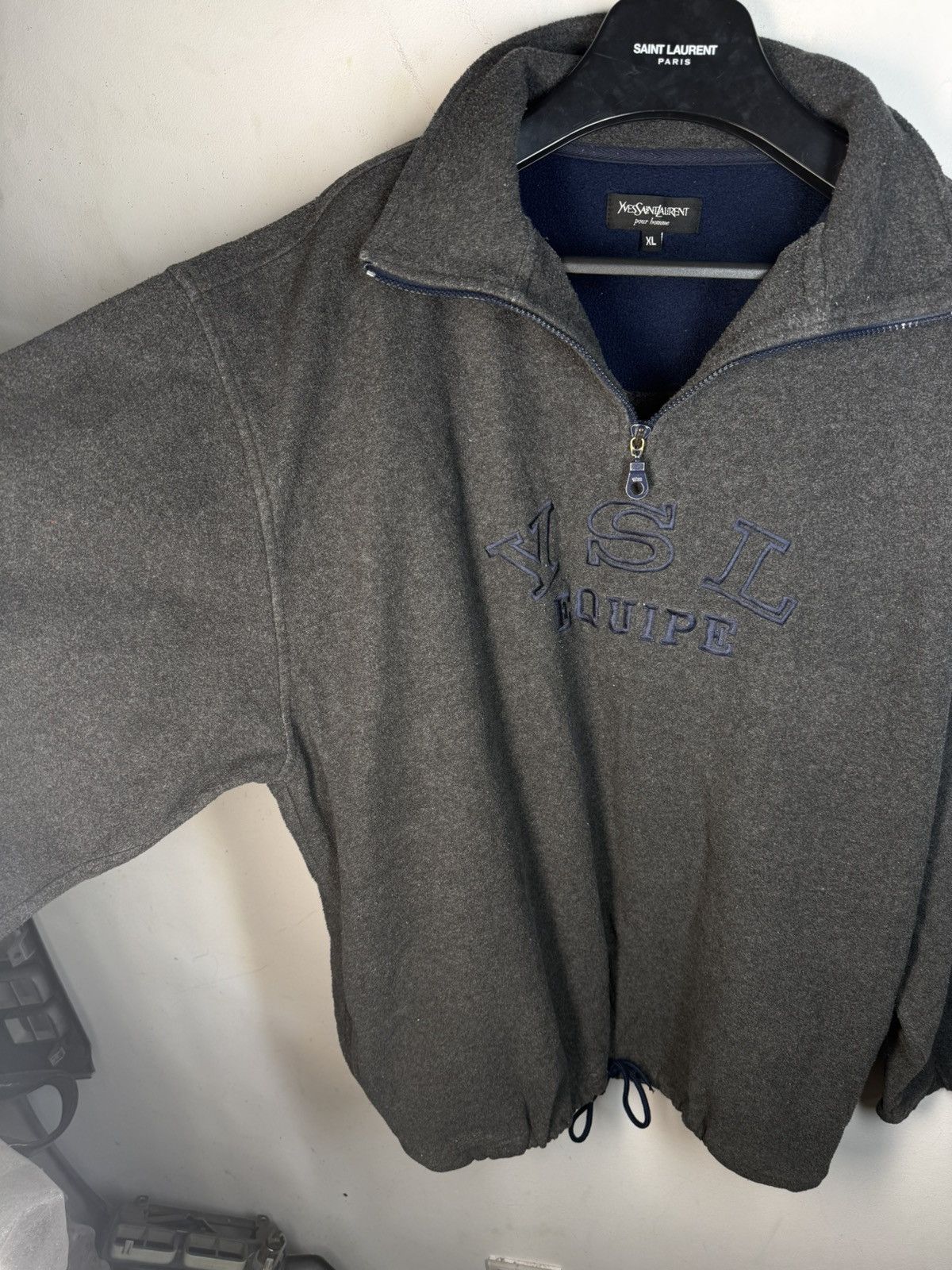 Yves Saint Laurent 90s Fleece YSL Sweatshirt Quarter Zip Vintage Yves Saint Size US XL / EU 56 / 4 - 11 Thumbnail