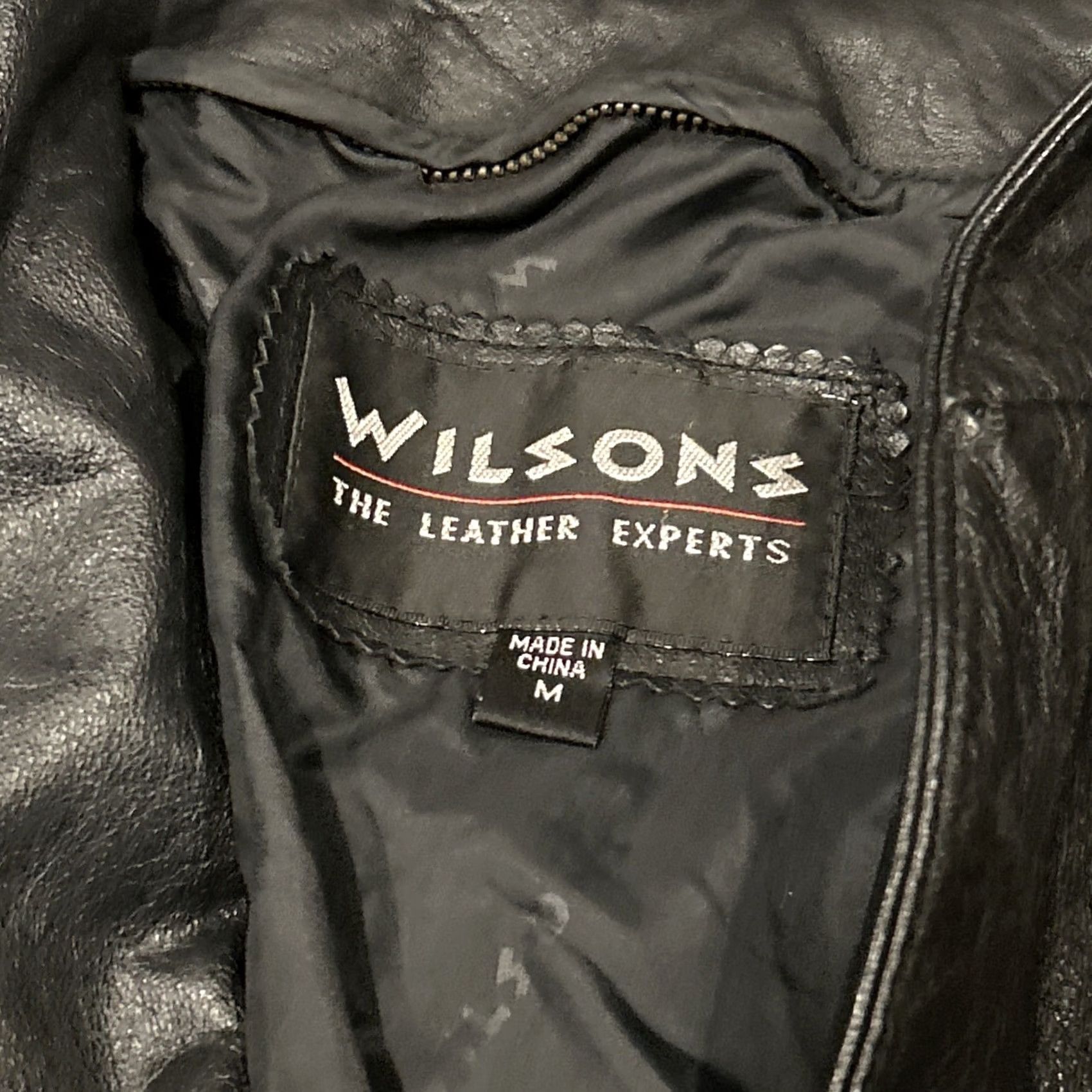 Vintage Wilsons Leather Jacket Coat M Black Belt Button Pre-Owned Women Size M / US 6-8 / IT 42-44 - 3 Thumbnail